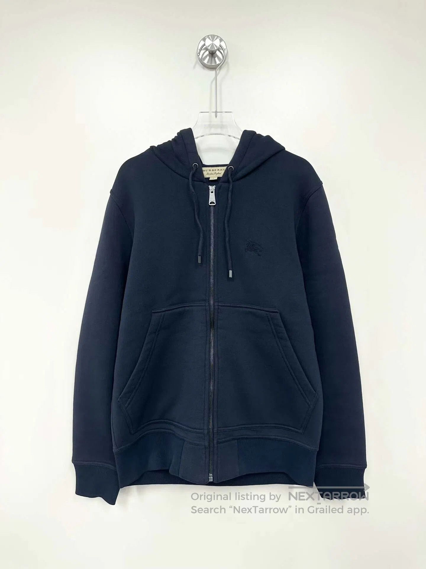 Burberry Burberry Navy Blue Embroidered War Horse Logo Zipper Hoode Size S / US 4 / IT 40 - 1 Thumbnail