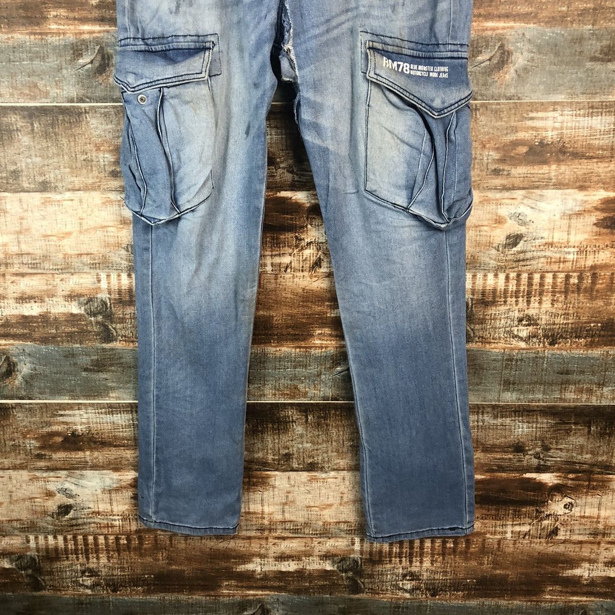 Japanese Brand Blue Monster vintage thrashed tactical Denim Pants #A2090 Size US 32 / EU 48 - 6 Thumbnail