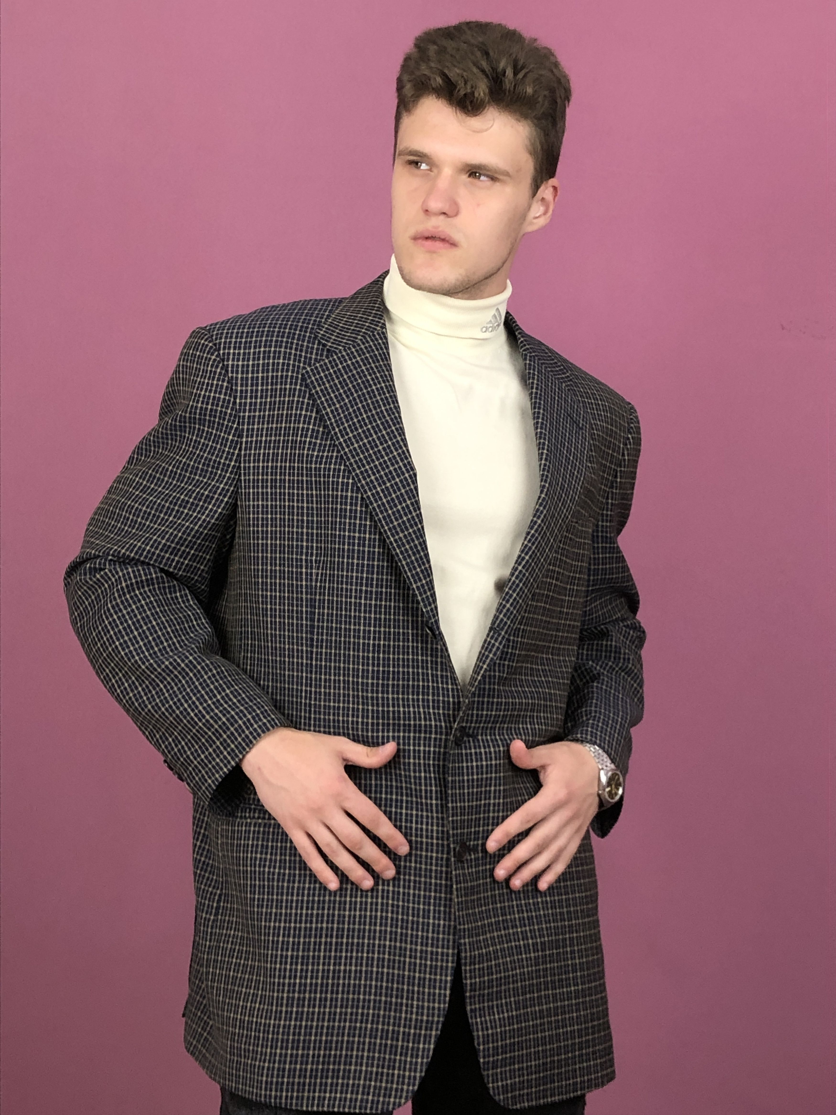 Designer × Ermenegildo Zegna × Vintage Ermenegildo Zegna Vintage Men's Plaid Suit Blazer Size 56 Size 54L - 1 Thumbnail