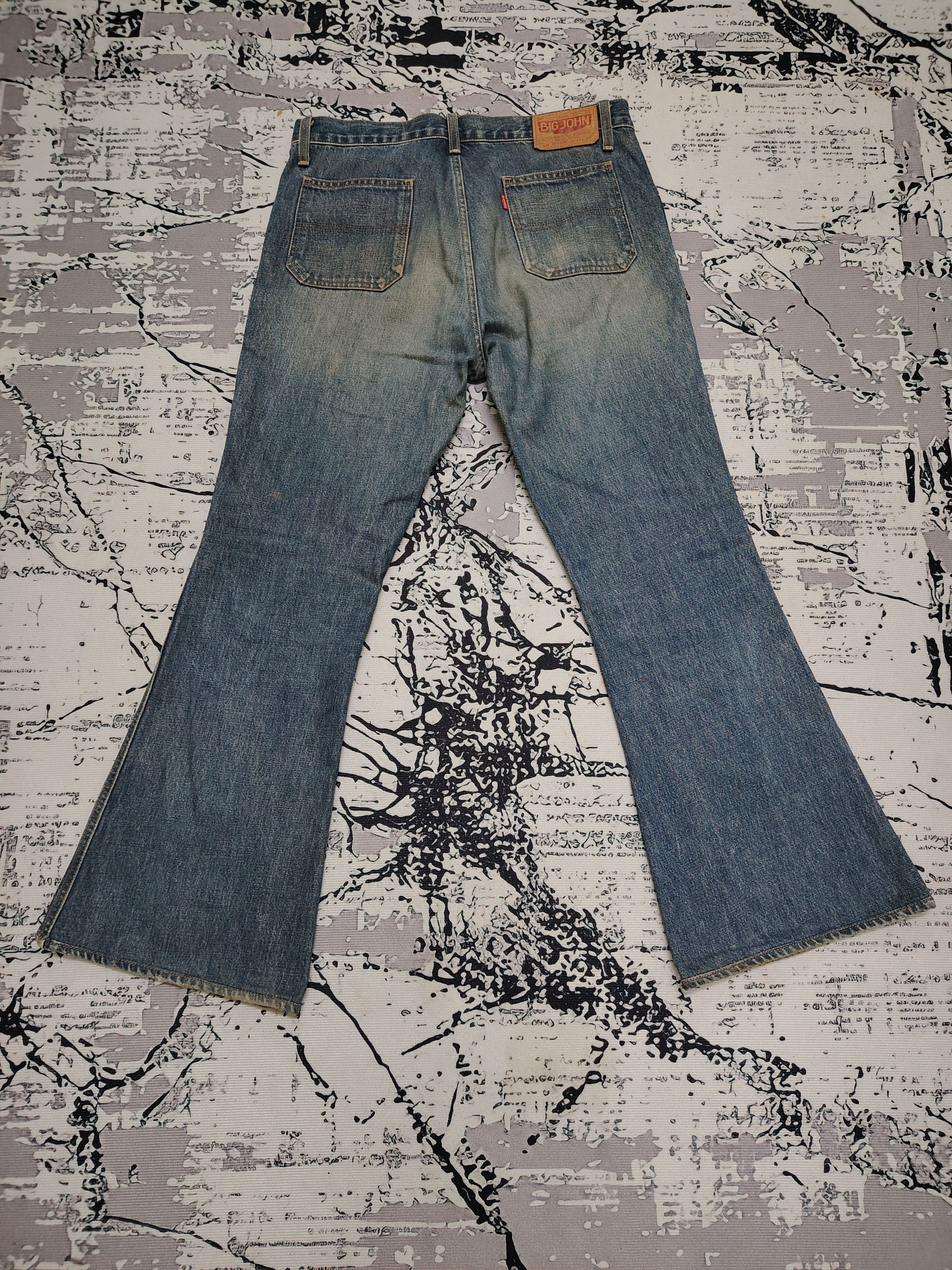Big John VINTAGE 80s BIG JOHN FLARED BELL BOTTOM JEANS Size 34" / US 12 / IT 48 - 2 Thumbnail