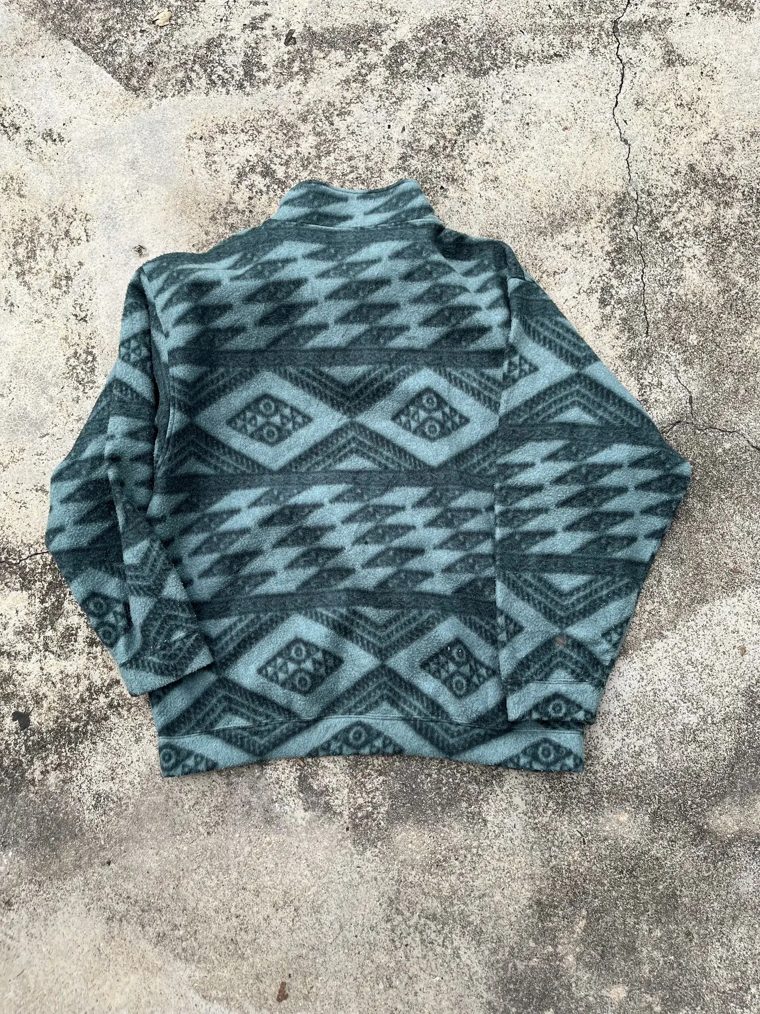 Lacoste Vintage Lacoste Aztec Fleece Half Zipper Jacket Size US XL / EU 56 / 4 - 4 Thumbnail