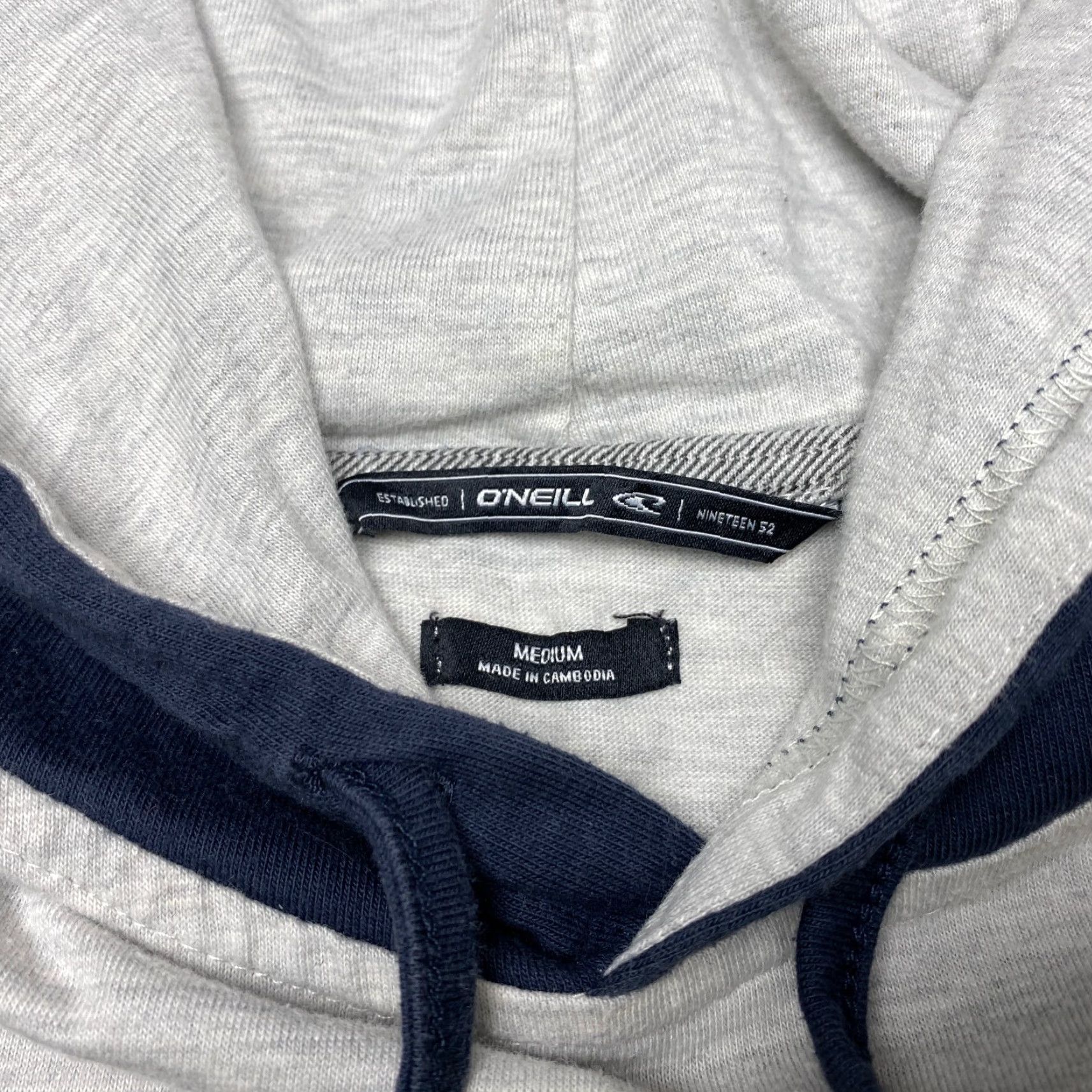 O'Neill O'Neill Hoodie Mens Medium Gray Blue Pullover Drawstring Skater Lightweight Crew Neck Pockets Logo Knit Cotton Polyester Sports Activewear Shirt Size US M / EU 48-50 / 2 - 7 Thumbnail
