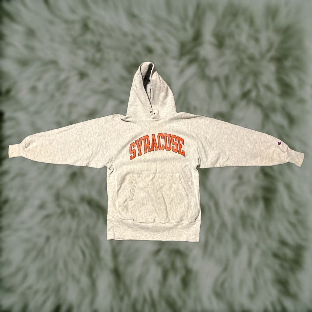 VINTAGE Champion Reverse Weave Hoodie Mens Large Gray 90s Syracuse