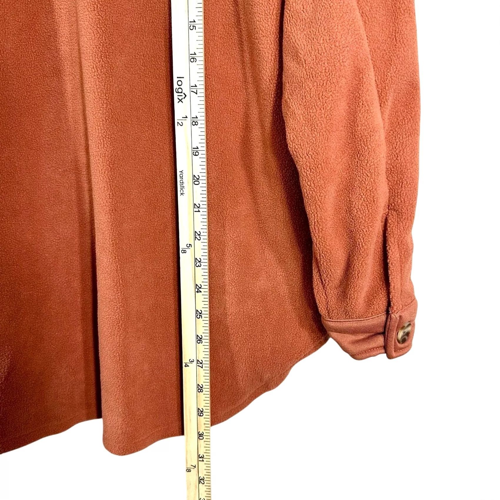 Vintage Natural Reflections Women's Shirt Orange Button Down Fleece Shacket L Size L / US 10 / IT 46 - 5 Thumbnail