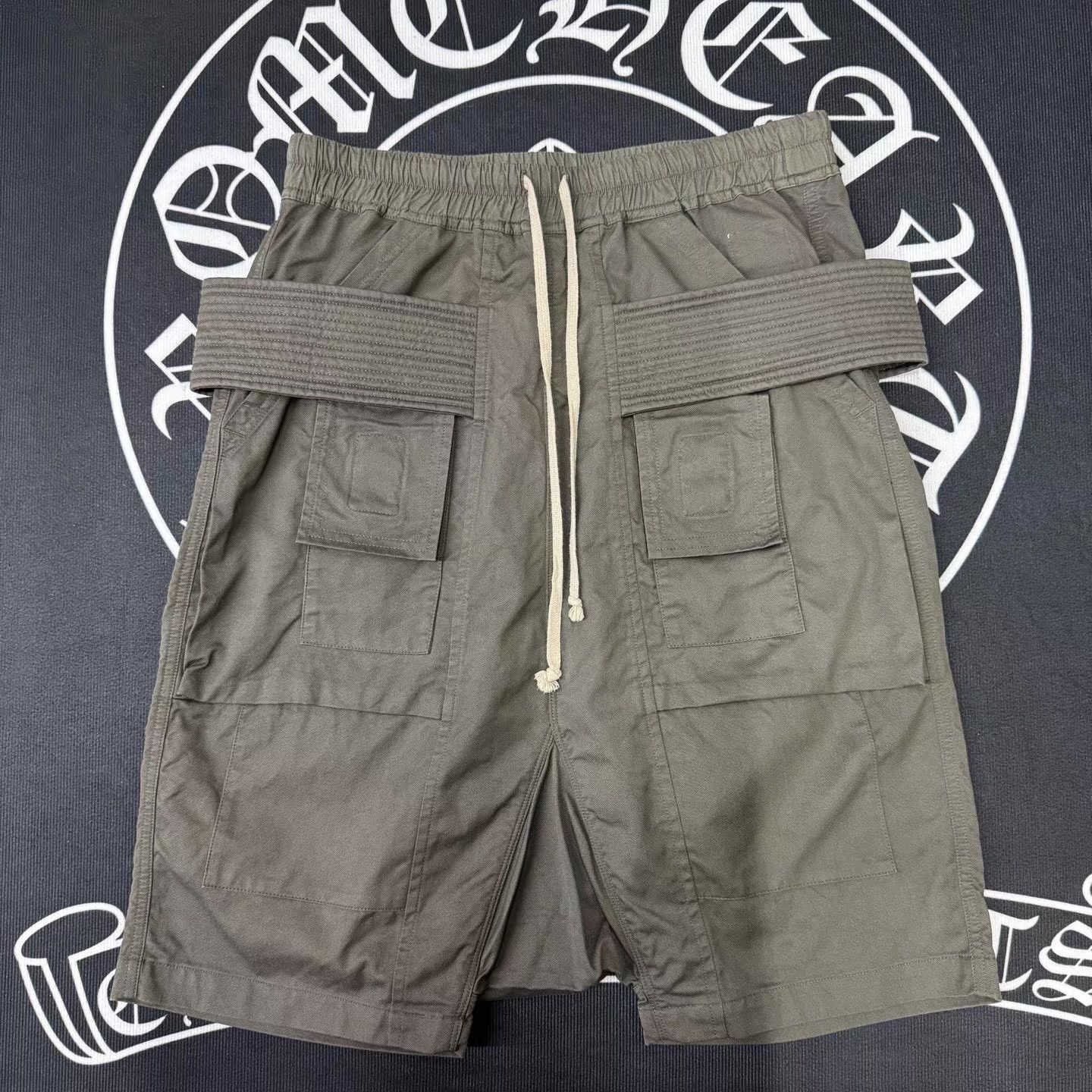 Rick Owens RO Double Ring Military Green Shorts Q10 Size US 34 / EU 50 - 1 Thumbnail