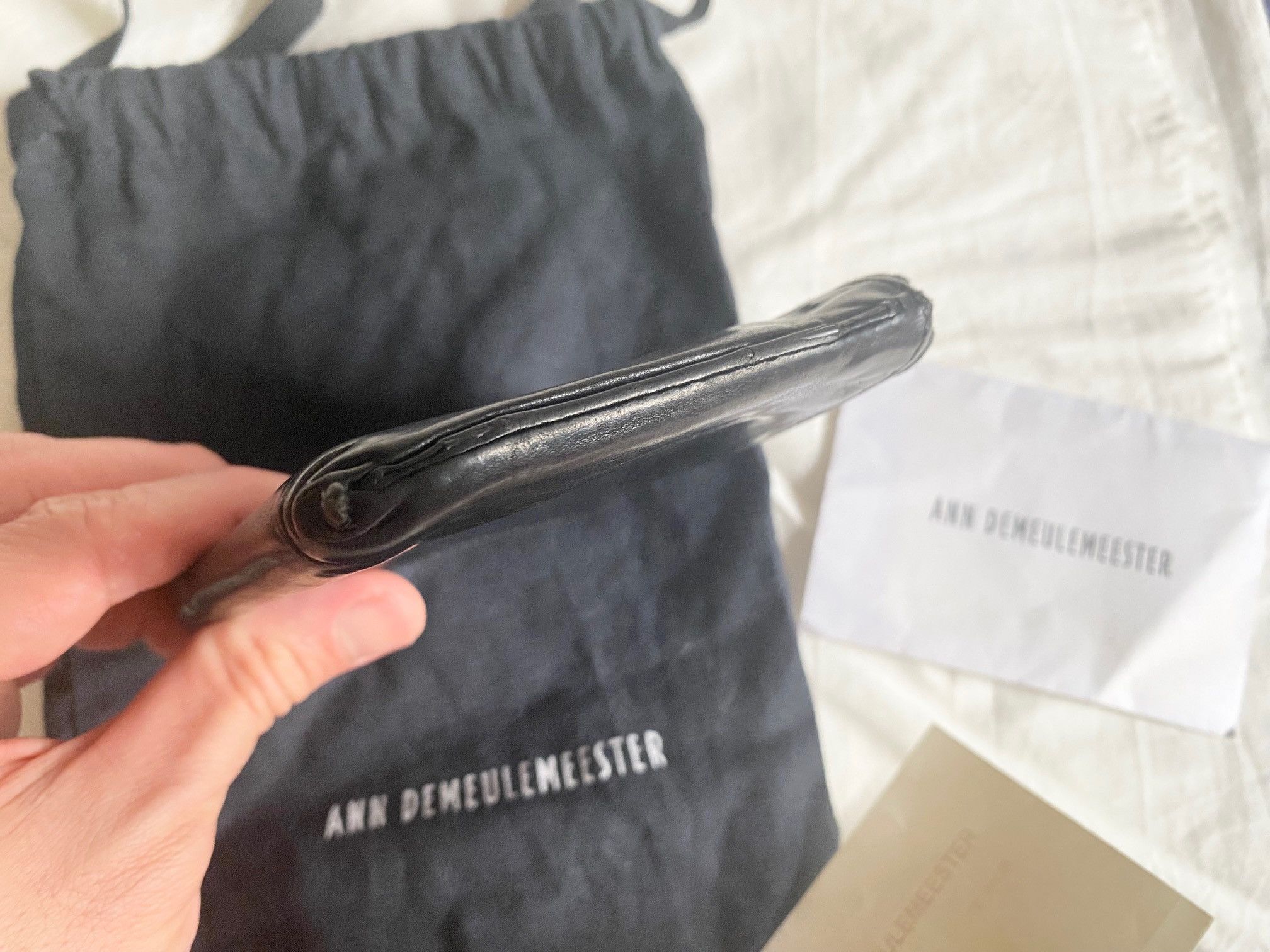 Ann Demeulemeester Ann Demeulemeester black leather zip wallet Size ONE SIZE - 7 Thumbnail