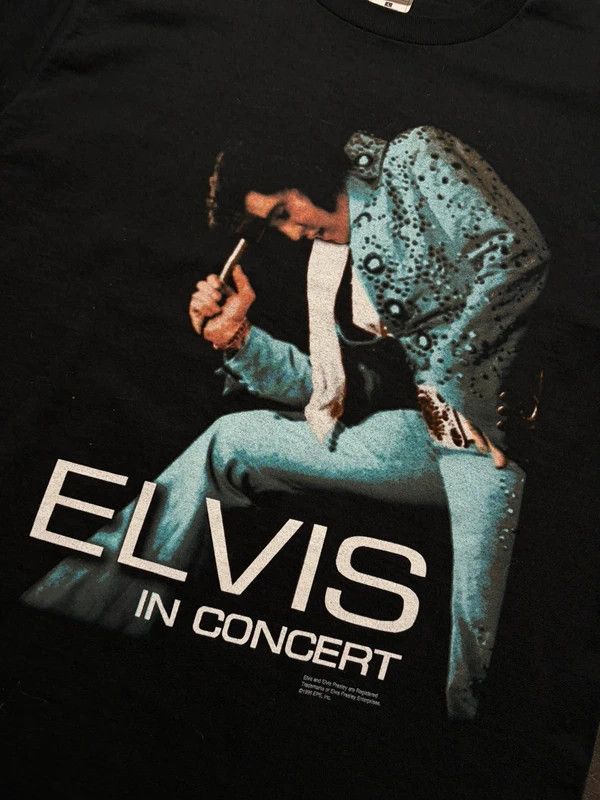 Fruit Of The Loom Elvis Presley 1996 Black Tee Shirt vintage retro Size US L / EU 52-54 / 3 - 5 Thumbnail
