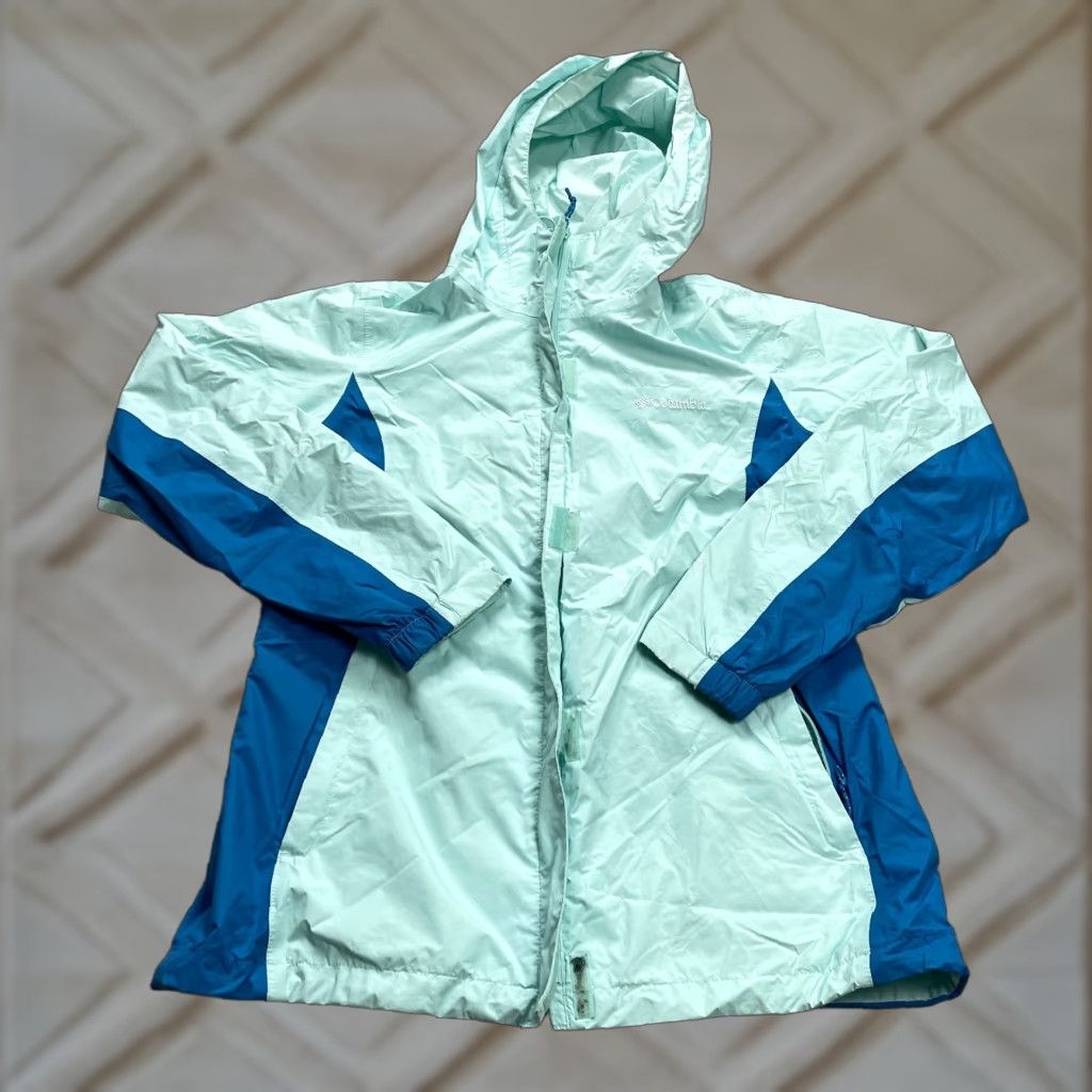 Vintage Columbia Omni Tech Windbreaker Jacket Womens Medium Blue Green Full Zip Size M / US 6-8 / IT 42-44 - 1 Thumbnail