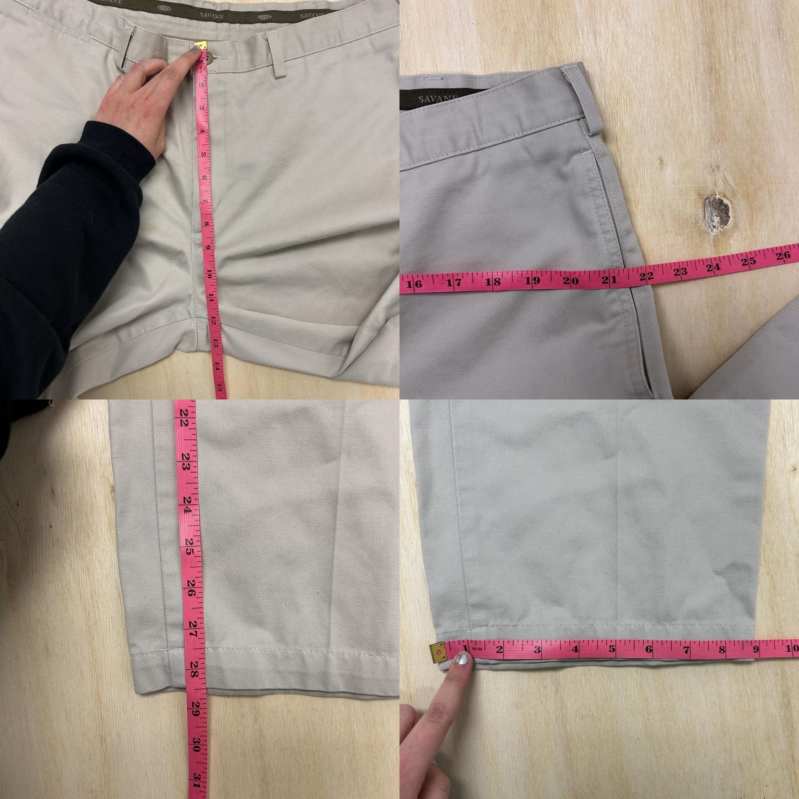 Savane Savane Pants Mens 38x29 Gray Chino Flat Front Straight Leg Cotton Casual Office Size US 38 / EU 54 - 8 Thumbnail