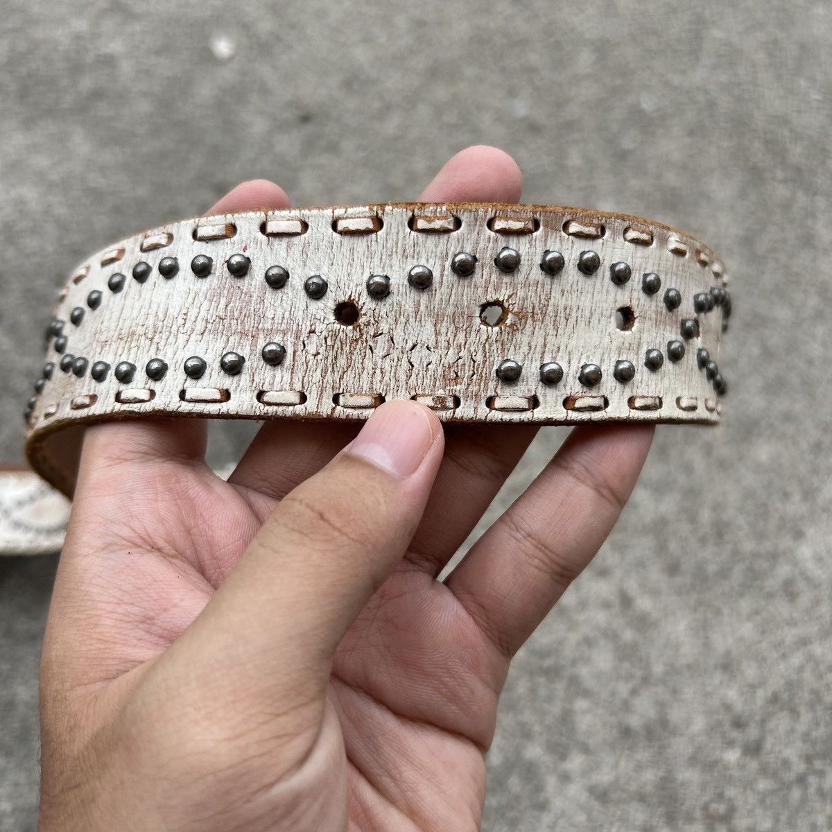 Vintage Vintage studded leather belt (Kapital Style) Size ONE SIZE - 14 Thumbnail