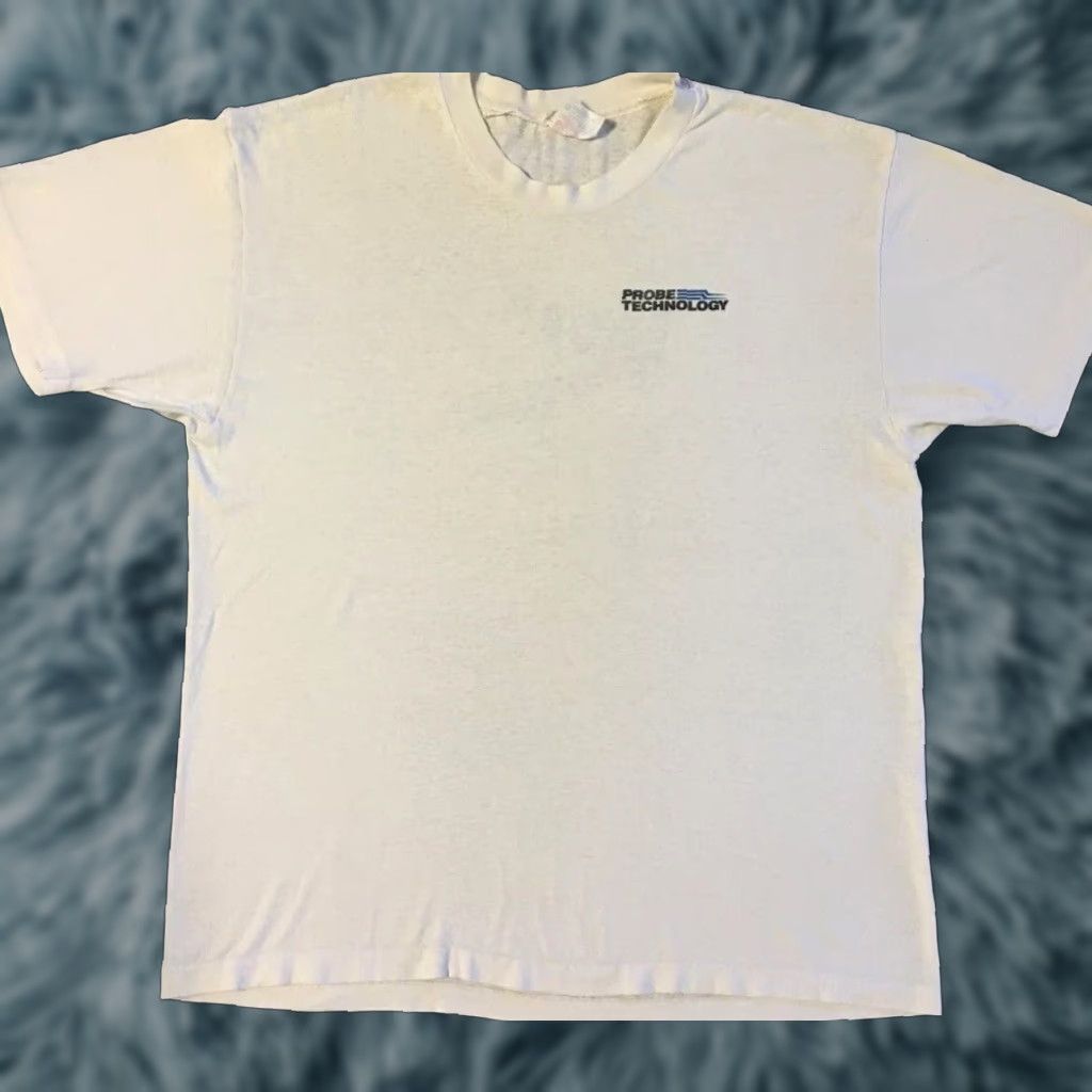 Apple VINTAGE Probe Technology Faded Distress Shirt XL White Men's T-Shirt 90s Vaporwave Grunge Tech California USA Neon 80s Retro Size US XL / EU 56 / 4 - 1 Thumbnail
