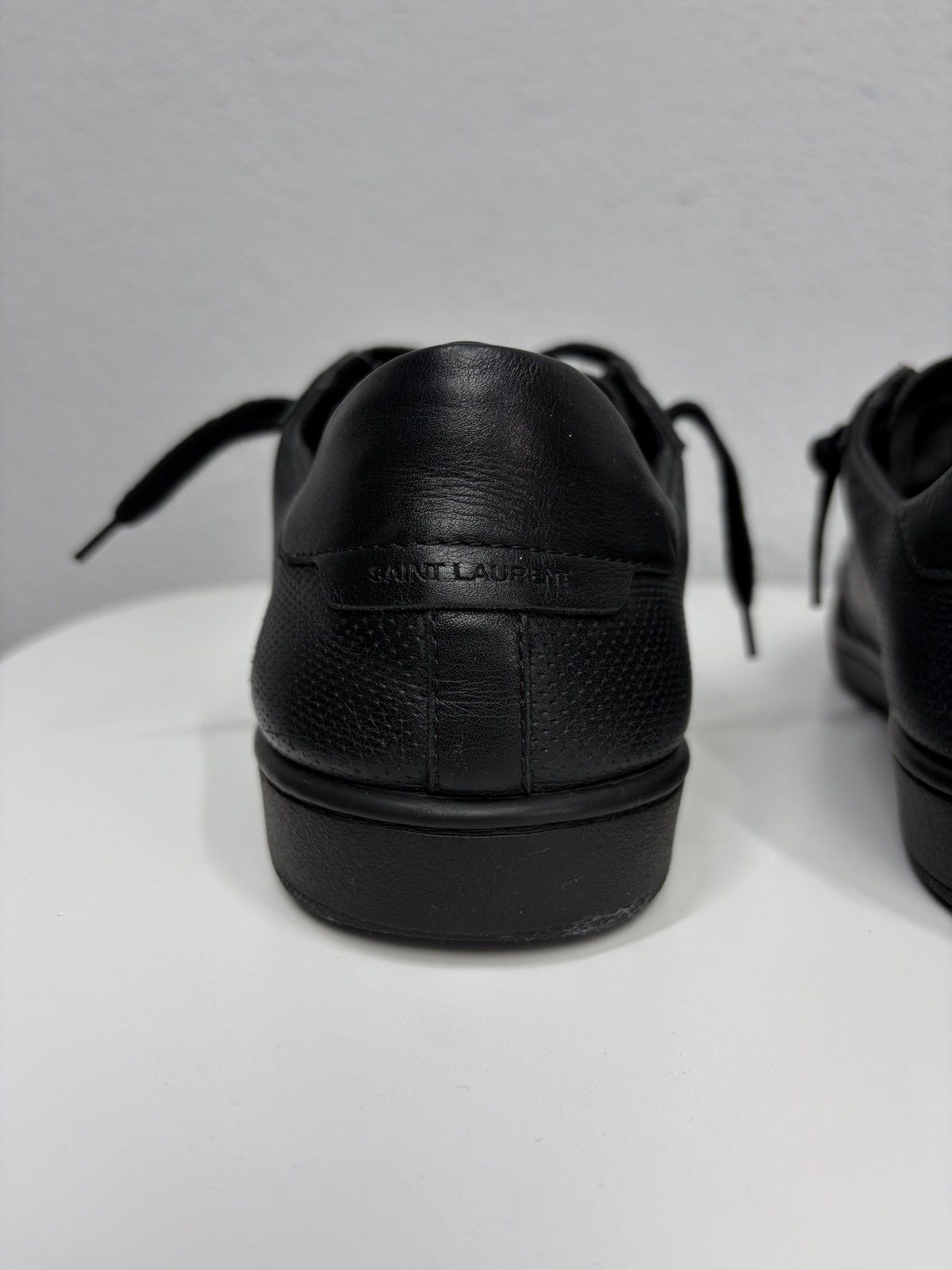 Saint Laurent Paris Saint Laurent Paris Black Leather Sneakers Low Top Shoes Size US 9.5 / EU 42-43 - 11 Thumbnail