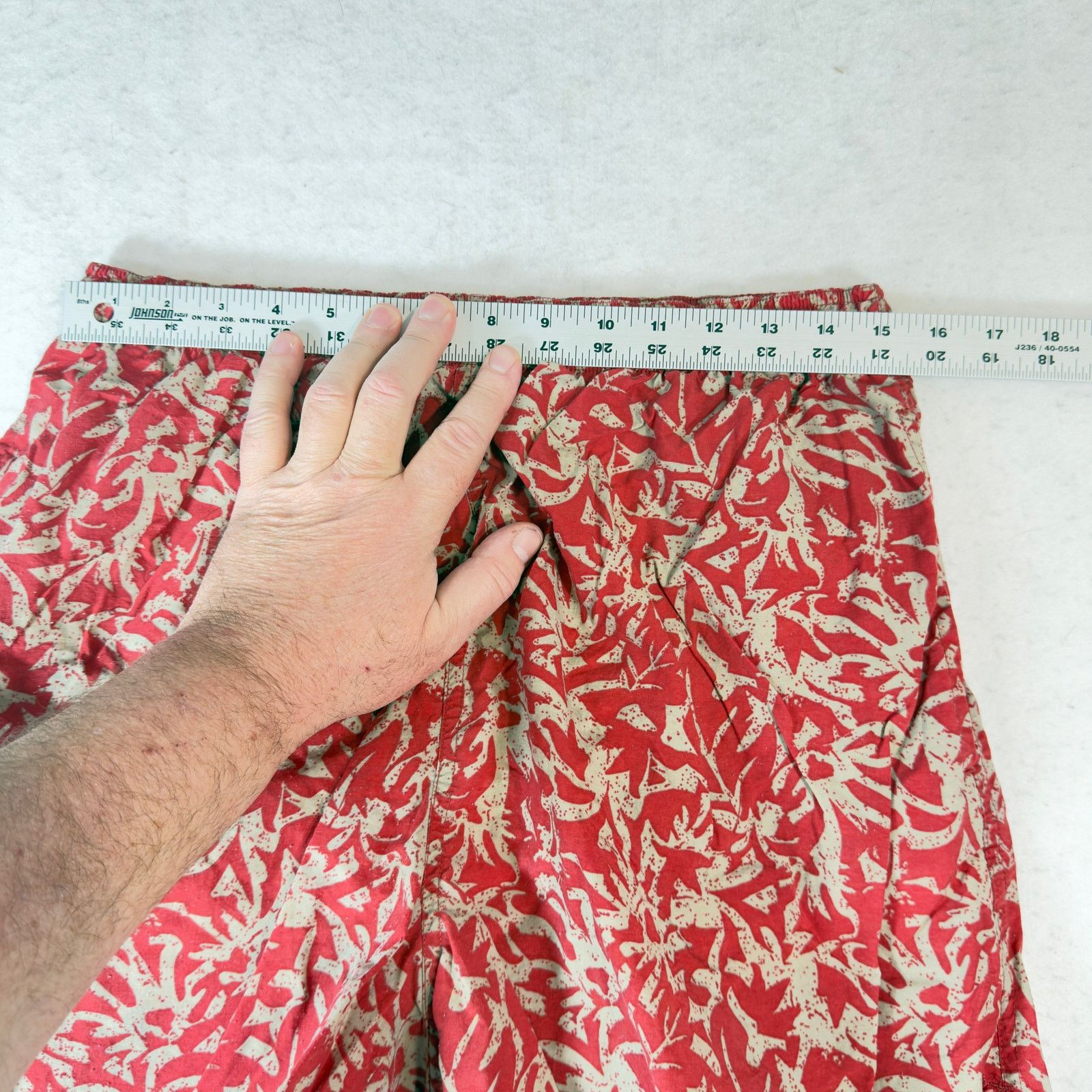 Other Laguna Men Large Swim Trunks Red Leaf Print Lined Drawstring Size US 30 / EU 46 - 10 Thumbnail