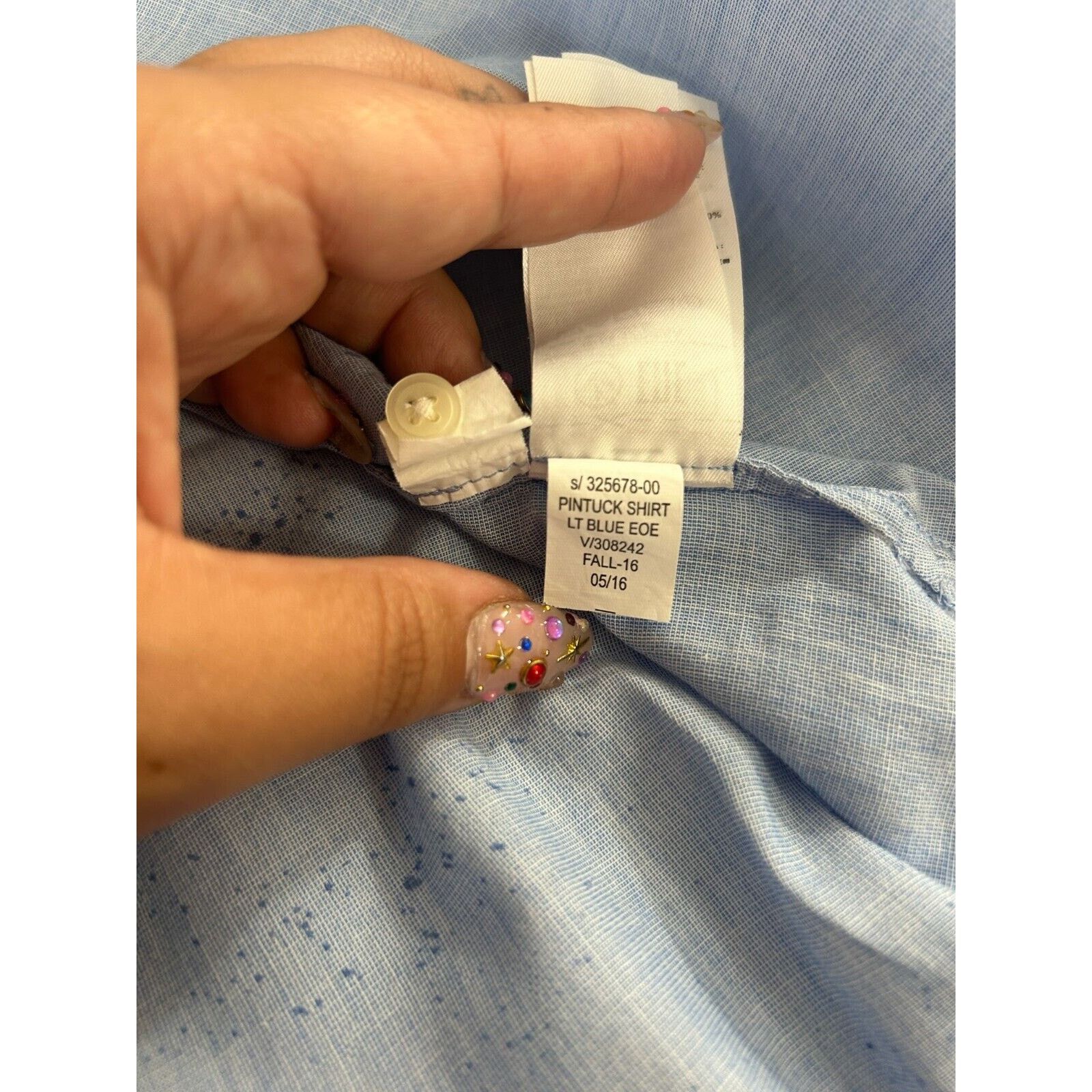 Gap Gap Blue Pintuck Banded Neck I Love You Spray Paint Top M Size M / US 6-8 / IT 42-44 - 8 Thumbnail
