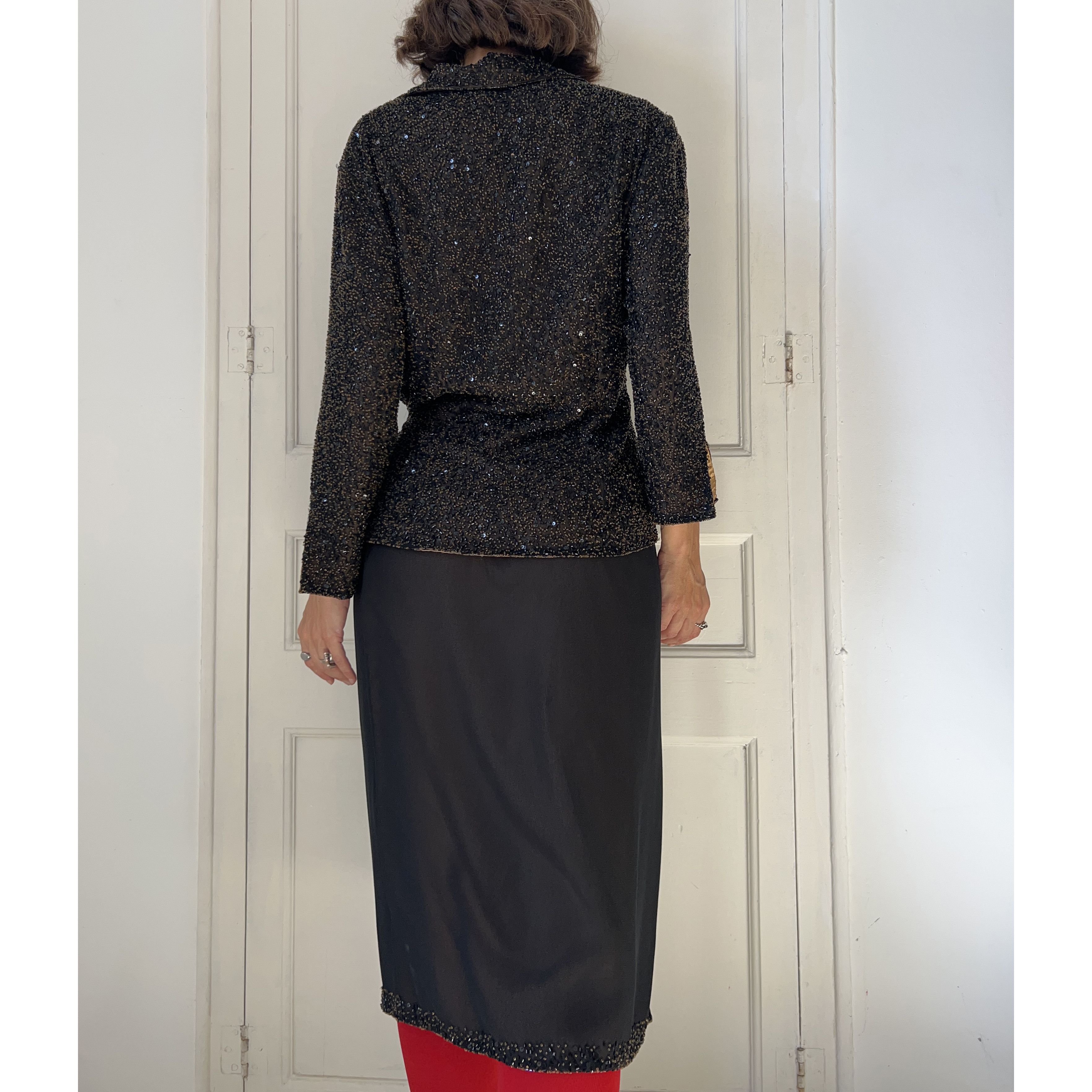 Vintage Y2K Beaded Wrap Jacket & Skirt Set Size M / US 6-8 / IT 42-44 - 2 Thumbnail