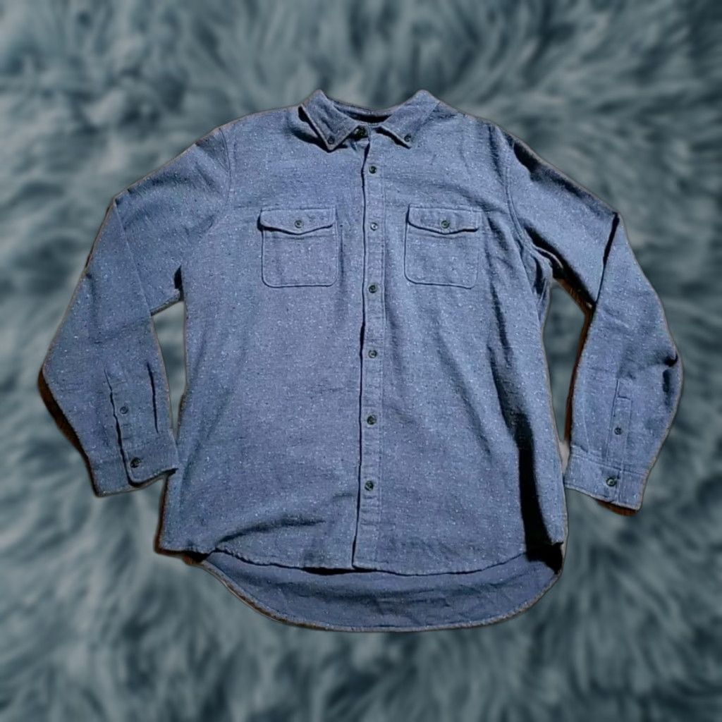 Gap Gap Shirt Men XL Button-Down Flannel Long Sleeve Slate Blue White NWT Cotton Size US XL / EU 56 / 4 - 1 Thumbnail