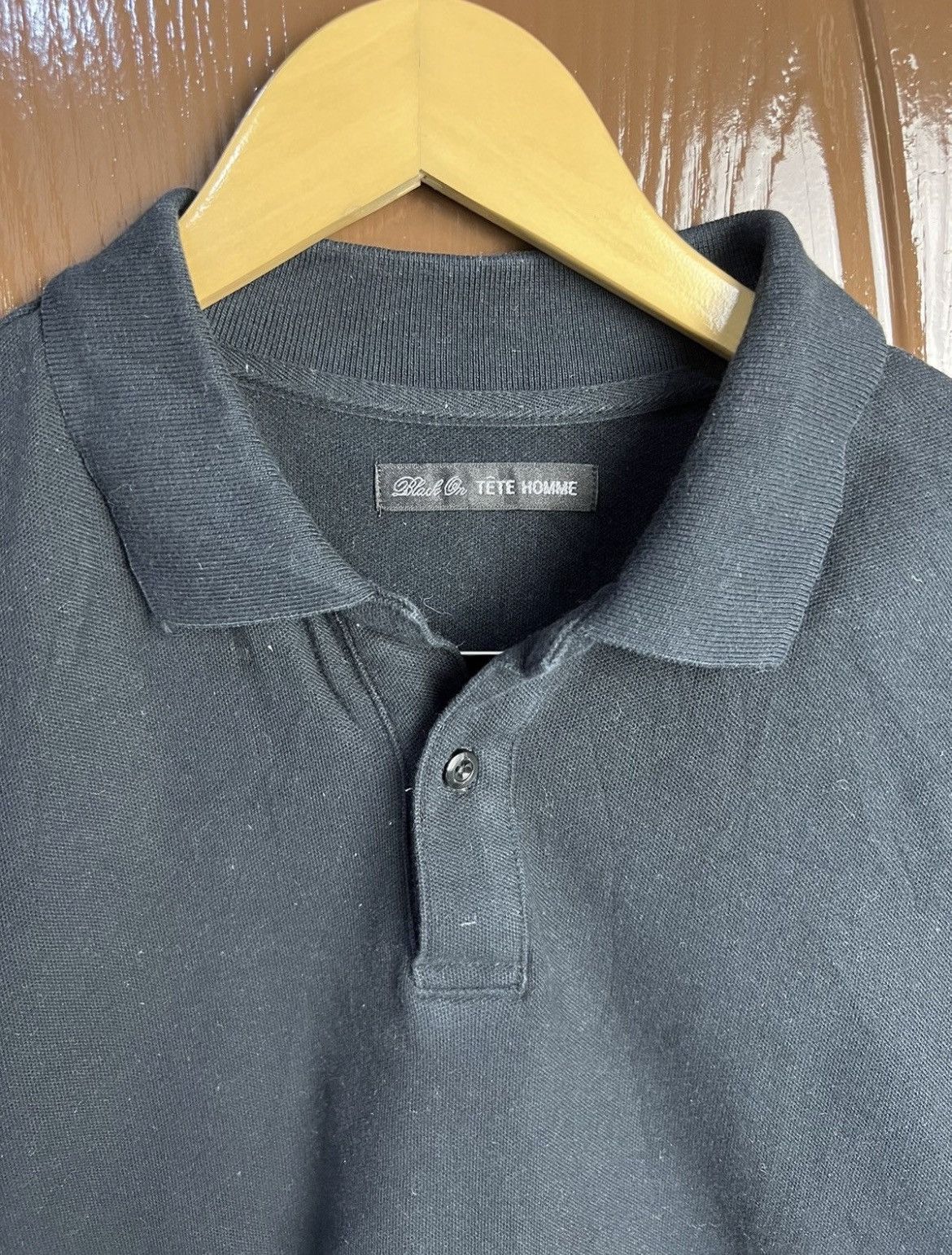 Tete Homme 🔥Black On Tête Homme Issey Miyake Polo Tees Size US M / EU 48-50 / 2 - 6 Thumbnail