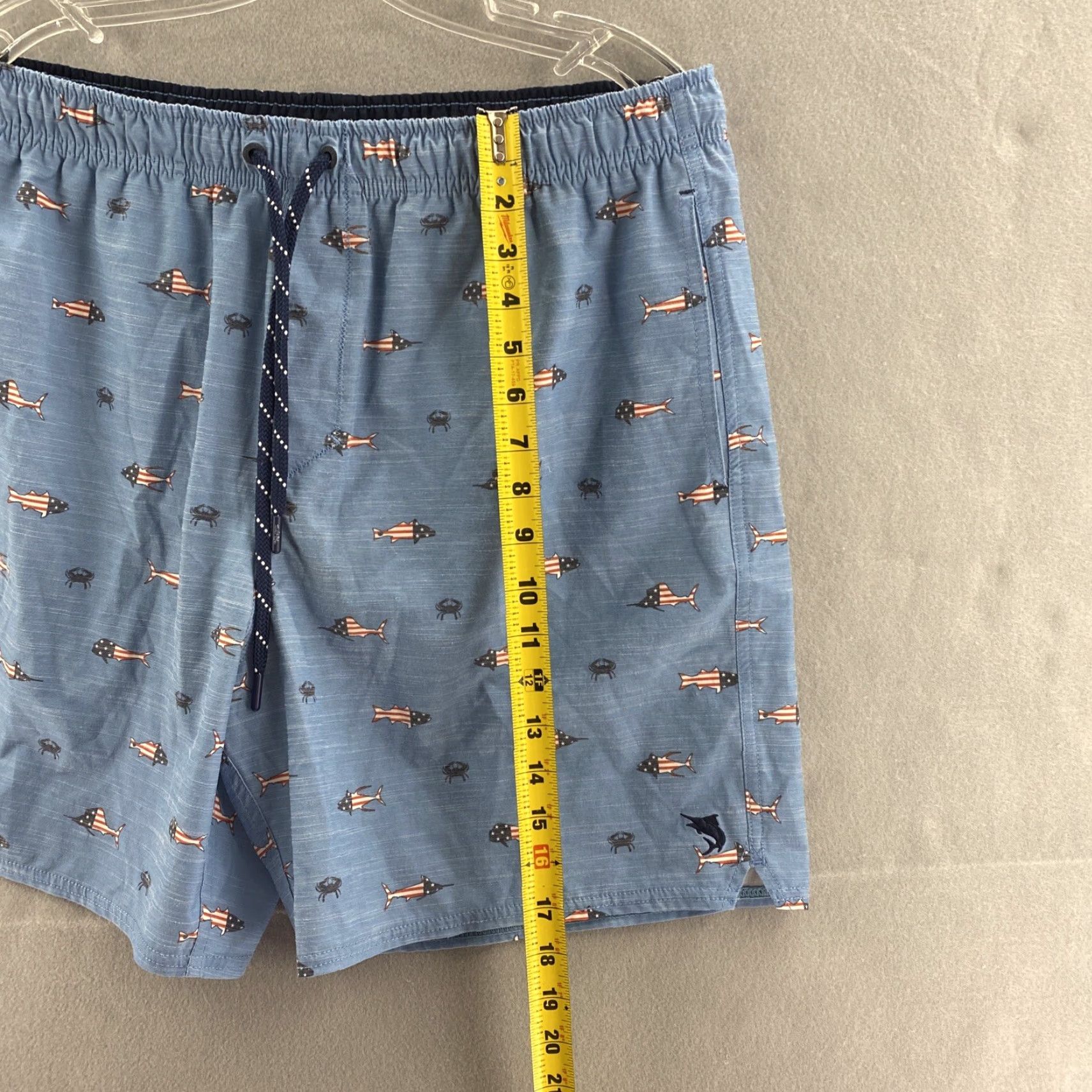 Vintage Salt Life Swim Trunks Men’s XL Blue Surfing Board Short Drawstring Fish AOP Size US 36 / EU 52 - 6 Thumbnail
