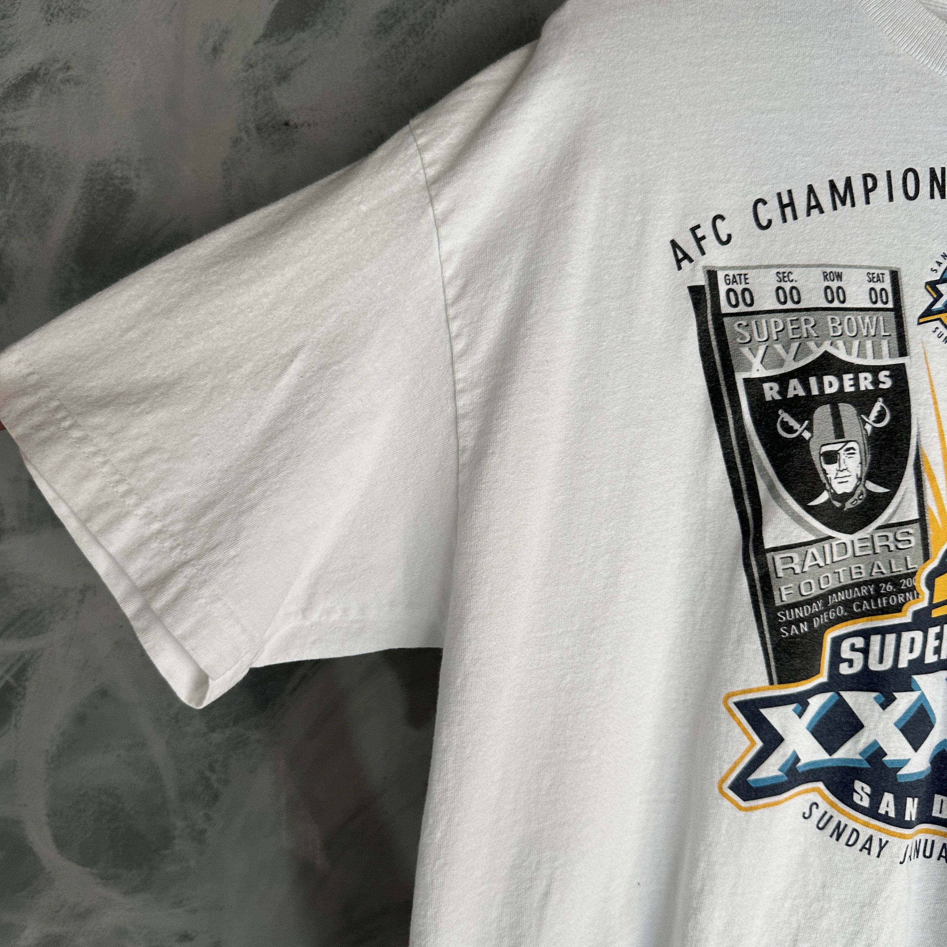 Reebok Vtg Superbowl Raiders Buccaneers T-Shirt XXXVII San Diego Size US XL / EU 56 / 4 - 3 Thumbnail