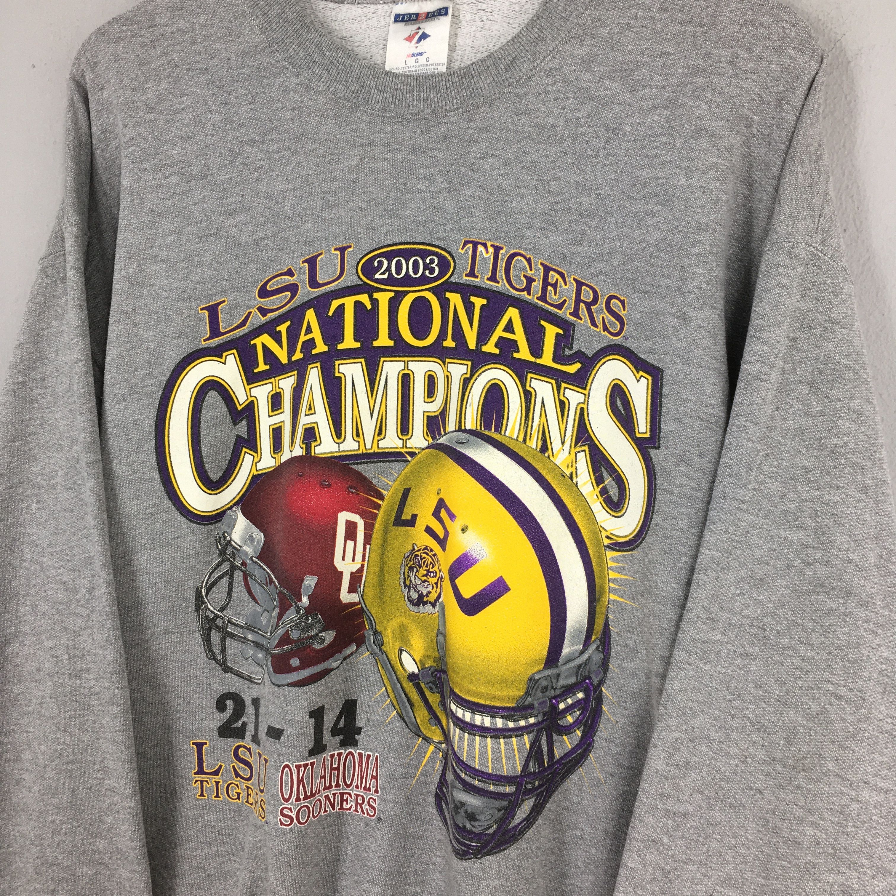 NCAA × Vintage Vintage LSU Tigers vs OU Sooners NCAA Sweatshirt Large Size US L / EU 52-54 / 3 - 3 Thumbnail