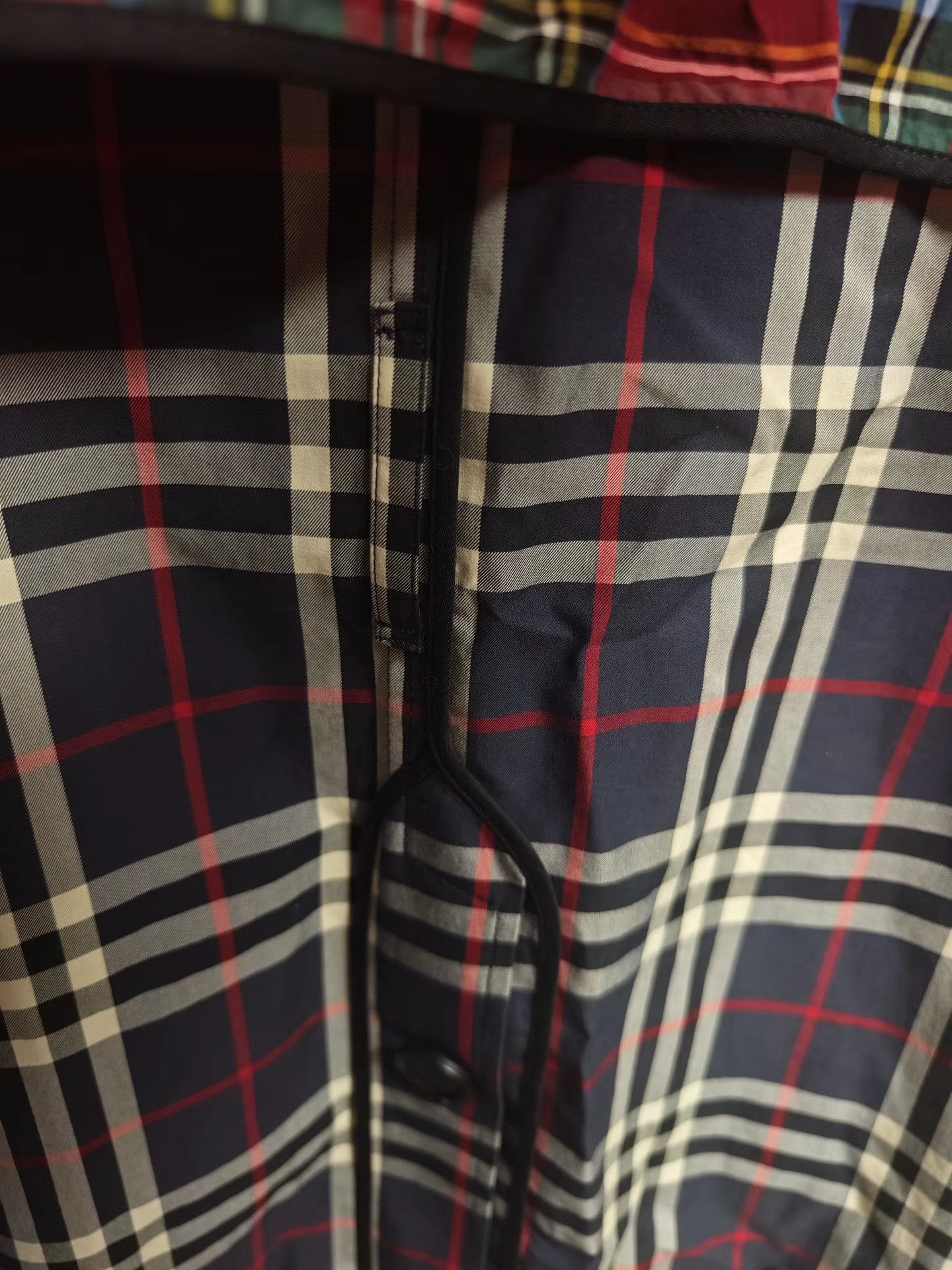 Burberry Burberry Paneled Structured Red & Blue Check Trench Coat Size US XS / EU 42 / 0 - 3 Thumbnail