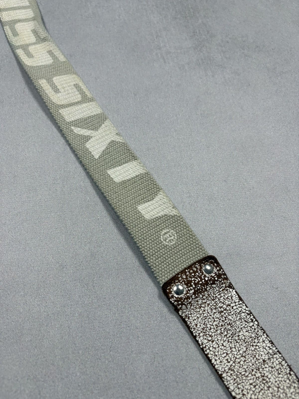 Miss Sixty Miss Sixty Italy Distressed Crackle Leather Canvas Belt Y2K Size ONE SIZE - 9 Thumbnail