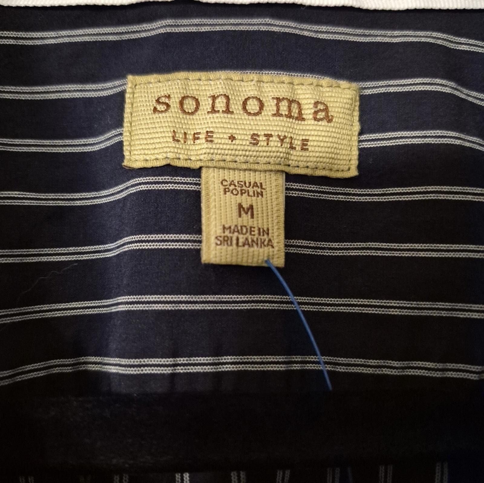 Sonoma Sonima Navy Striped Men's Shirt Medium Size US M / EU 48-50 / 2 - 3 Thumbnail