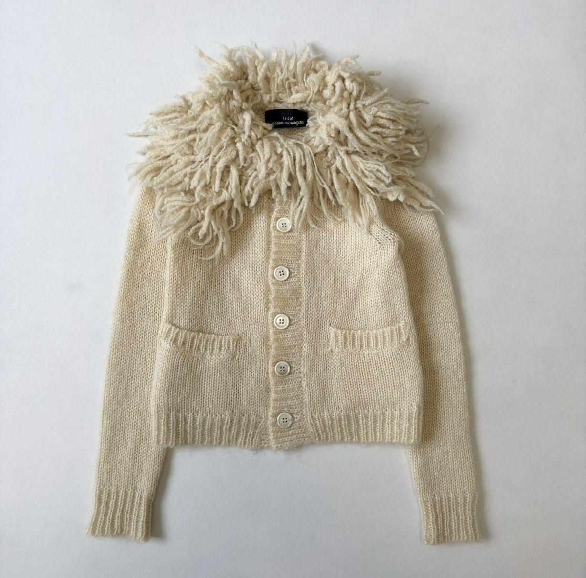 Comme des Garcons A/W 05 ‘Sheeps Fur’ Collar Cardigan Size XS / US 0-2 / IT 36-38 - 1 Thumbnail