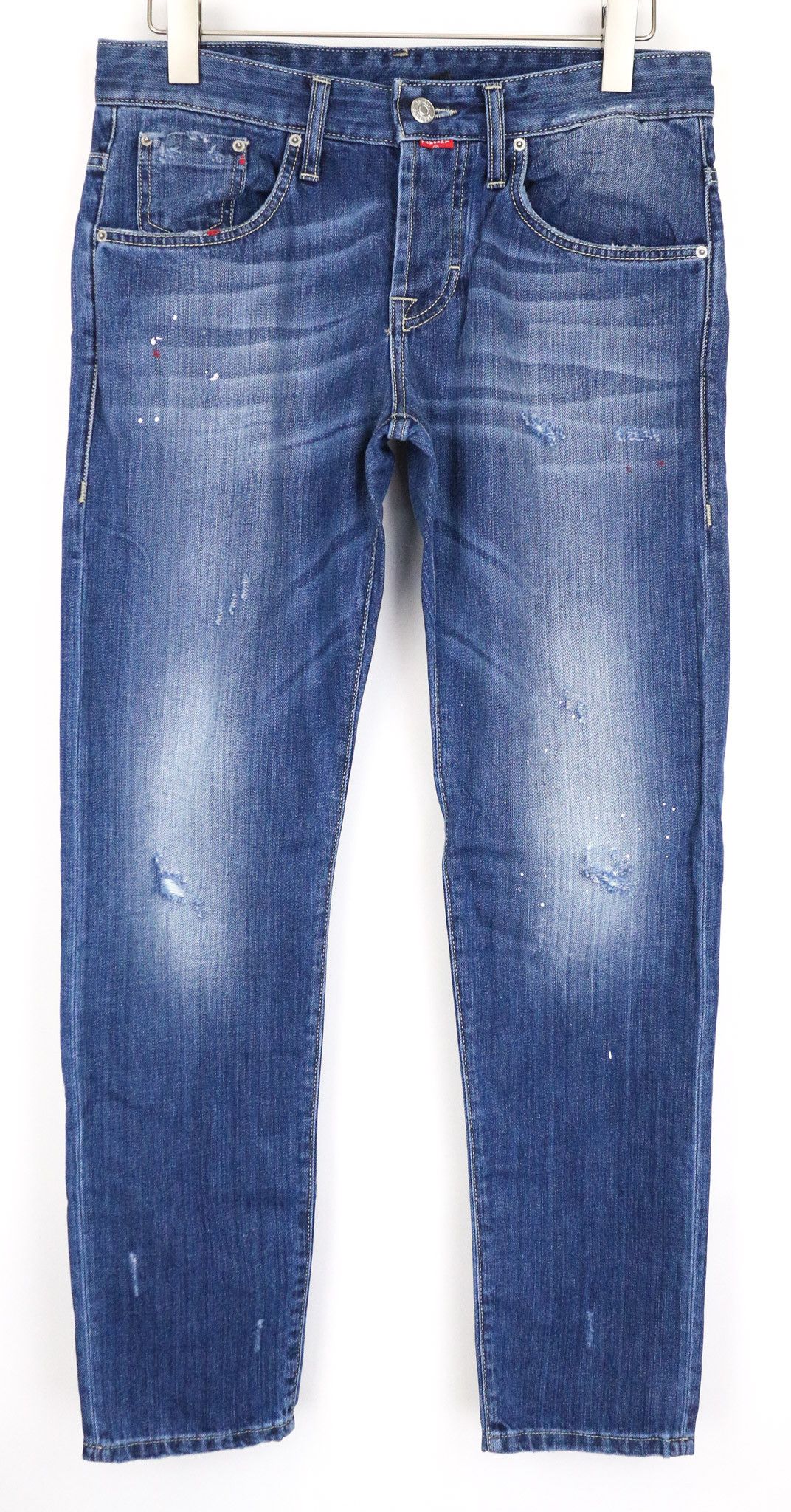 Takeshy Kurosawa W32 Blue Cotton Regular Fit Distressed Jeans 75845 Size US 32 / EU 48 - 1 Thumbnail