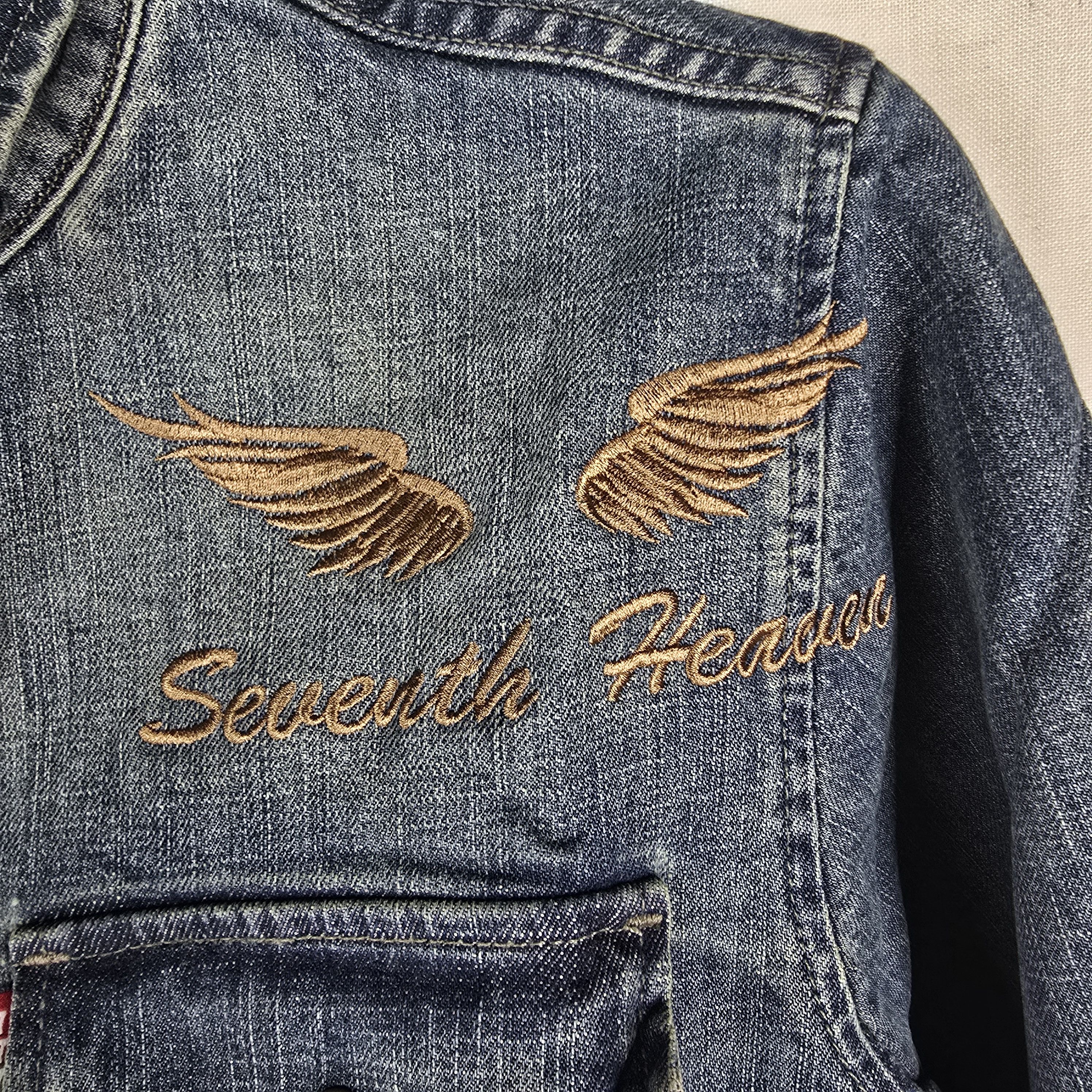 Seventh Heaven Seventh Heaven Patches Denim Jacket Men’s Small Blue Trucker Size US S / EU 44-46 / 1 - 5 Thumbnail