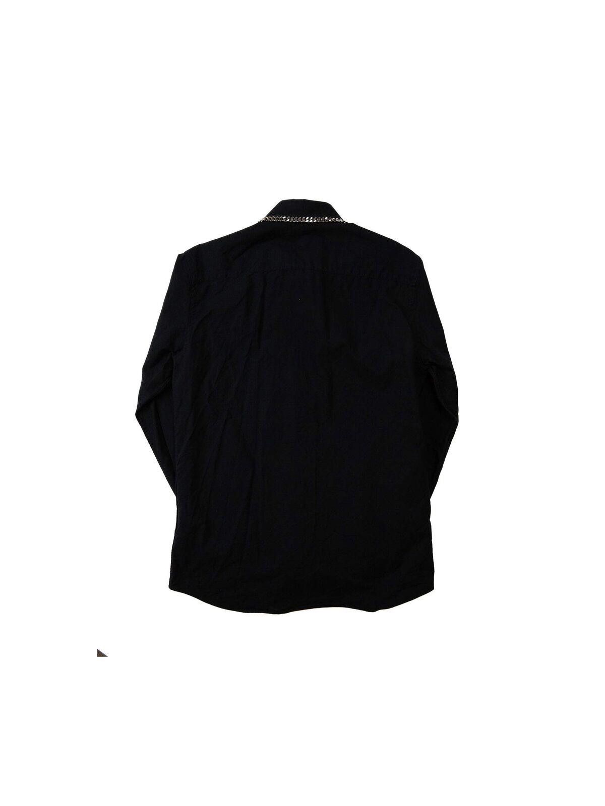 Burberry Burberry Mens Black Chain Detail Shirt Medium Black Size US M / EU 48-50 / 2 - 6 Thumbnail