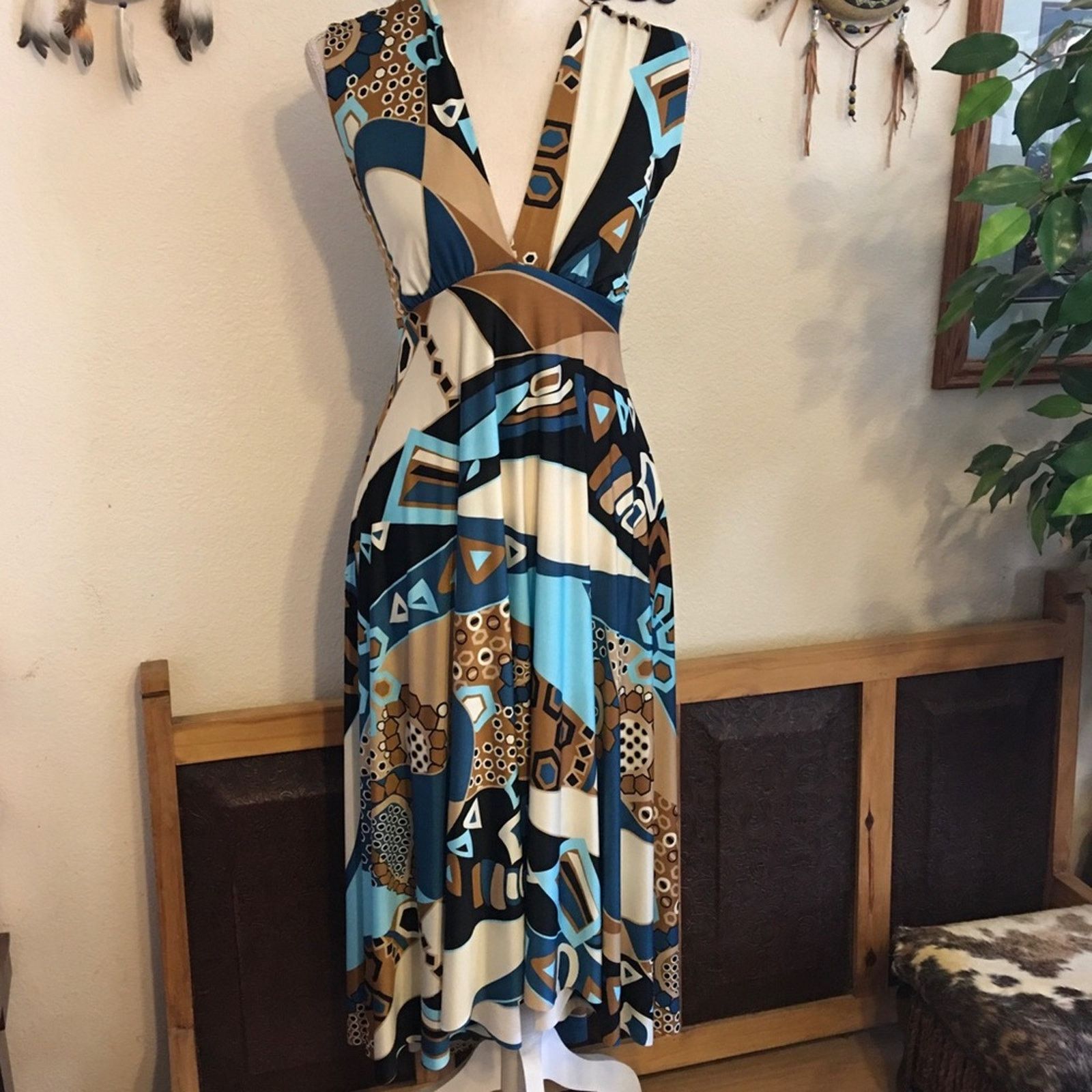 Other London-Eyes geometric print long summer dress Size S / US 4 / IT 40 - 1 Thumbnail
