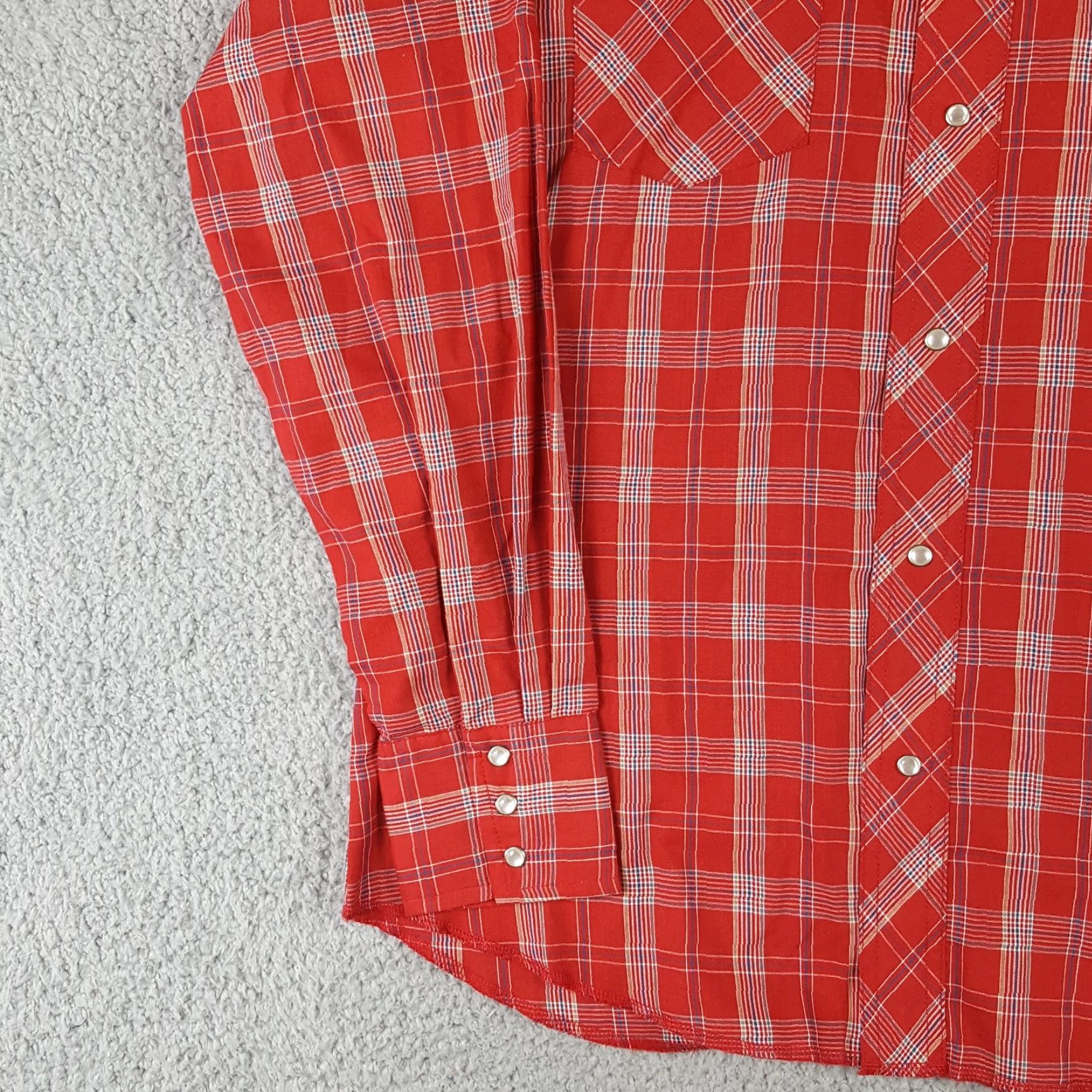 Wrangler VINTAGE Wrangler Shirt Mens M Red Plaid Pearl Snap Button-Up Cowboy Western Workwear Casual 90s Size US M / EU 48-50 / 2 - 3 Thumbnail