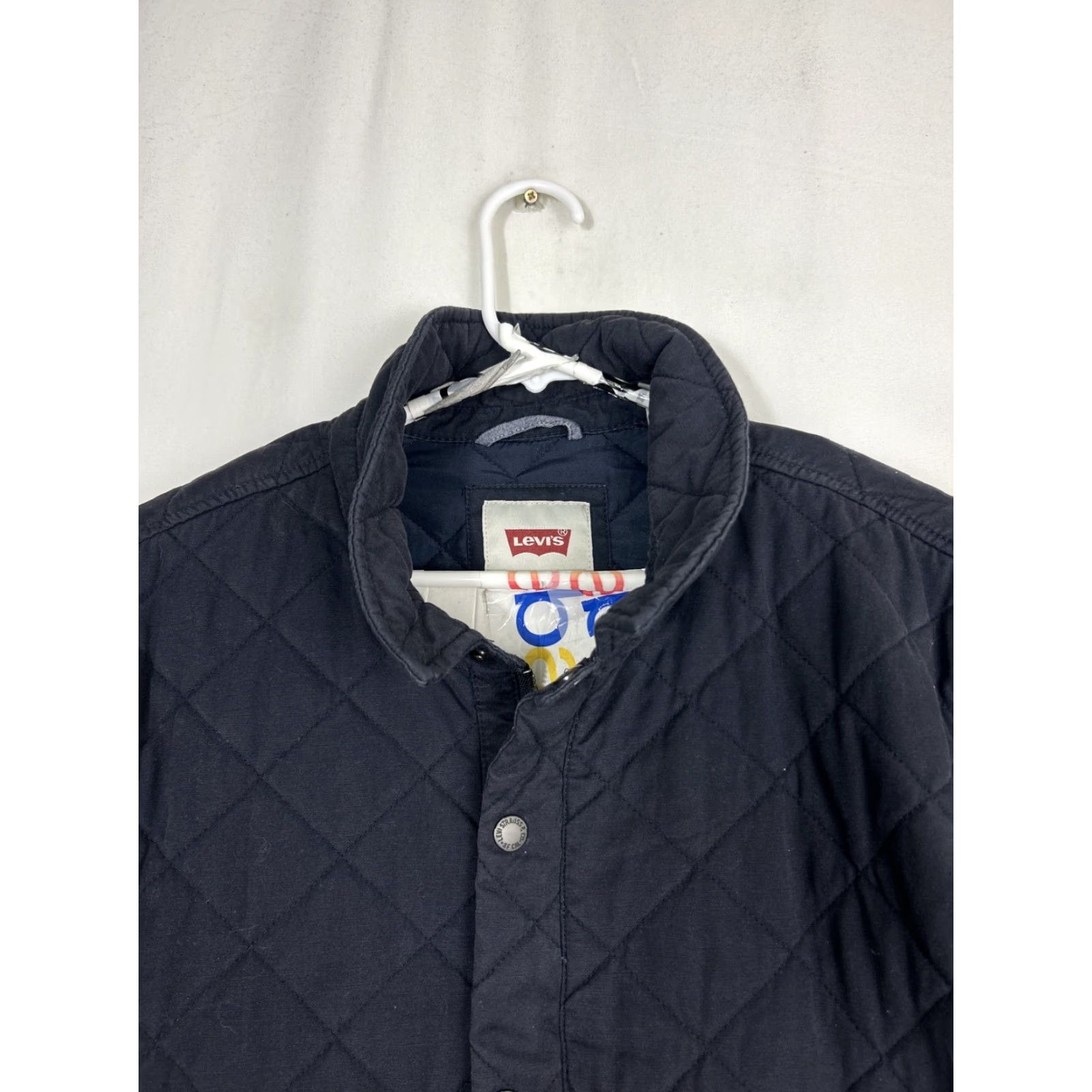 Levi's VINTAGE Levi’s Womens XL Full Zip Snap Jacket Navy Blue Quilted Cotton Size XL / US 12-14 / IT 48-50 - 3 Thumbnail