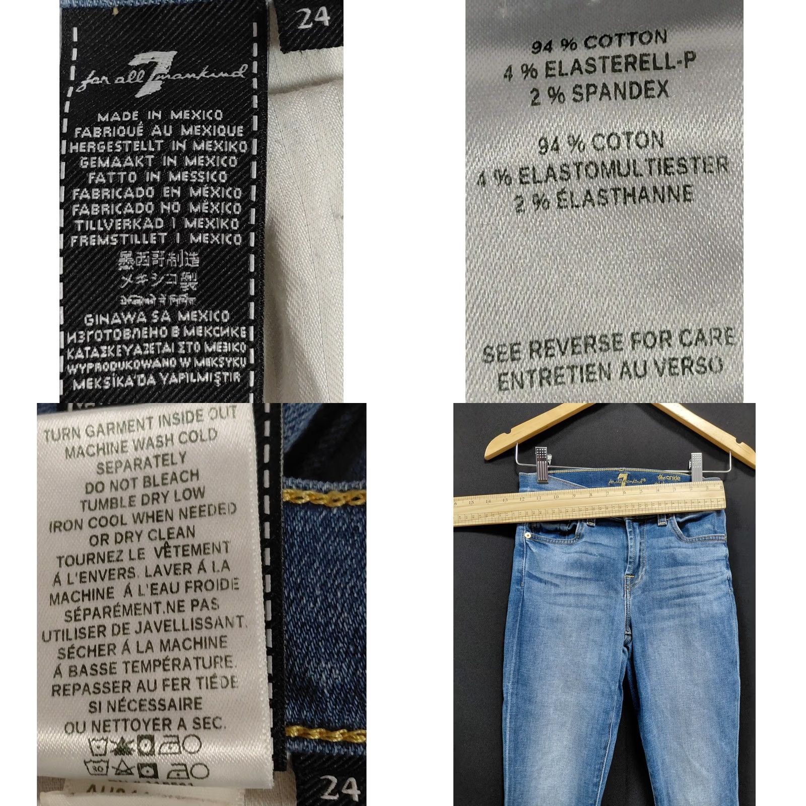 7 For All Mankind 7 for all mankind The Ankle Skinny Jeans Blue Denim Size 24 Women Size 42" / US 20 - 8 Thumbnail