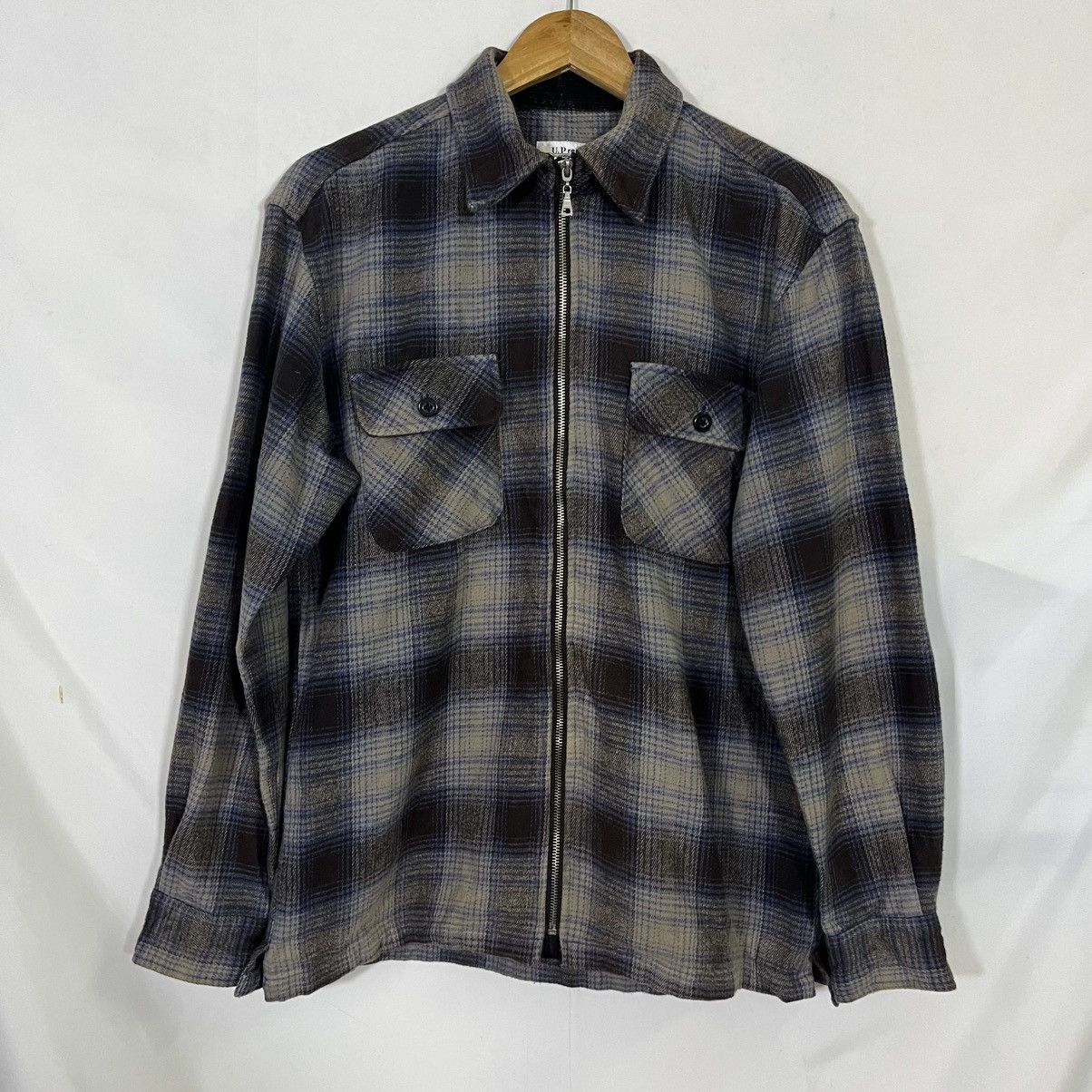 Renoma UP RENOMA PLAID WOOL ZIPPED UP SHIRT Size US L / EU 52-54 / 3 - 1 Thumbnail
