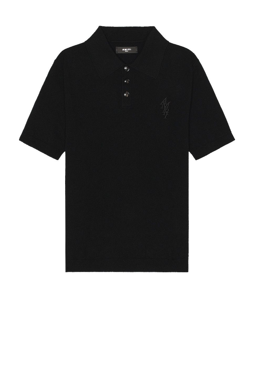 Amiri o1w1db10325 Stack Short Sleeve Polo Shirt in Black Size US M / EU 48-50 / 2 - 1 Thumbnail