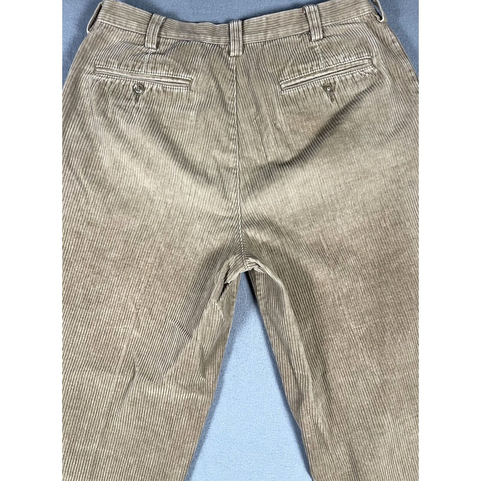Croft & Barrow Croft & Barrow Pants Mens 33x32 Brown Corduroy Pleated Casual Classic Fit Size US 33 - 4 Thumbnail