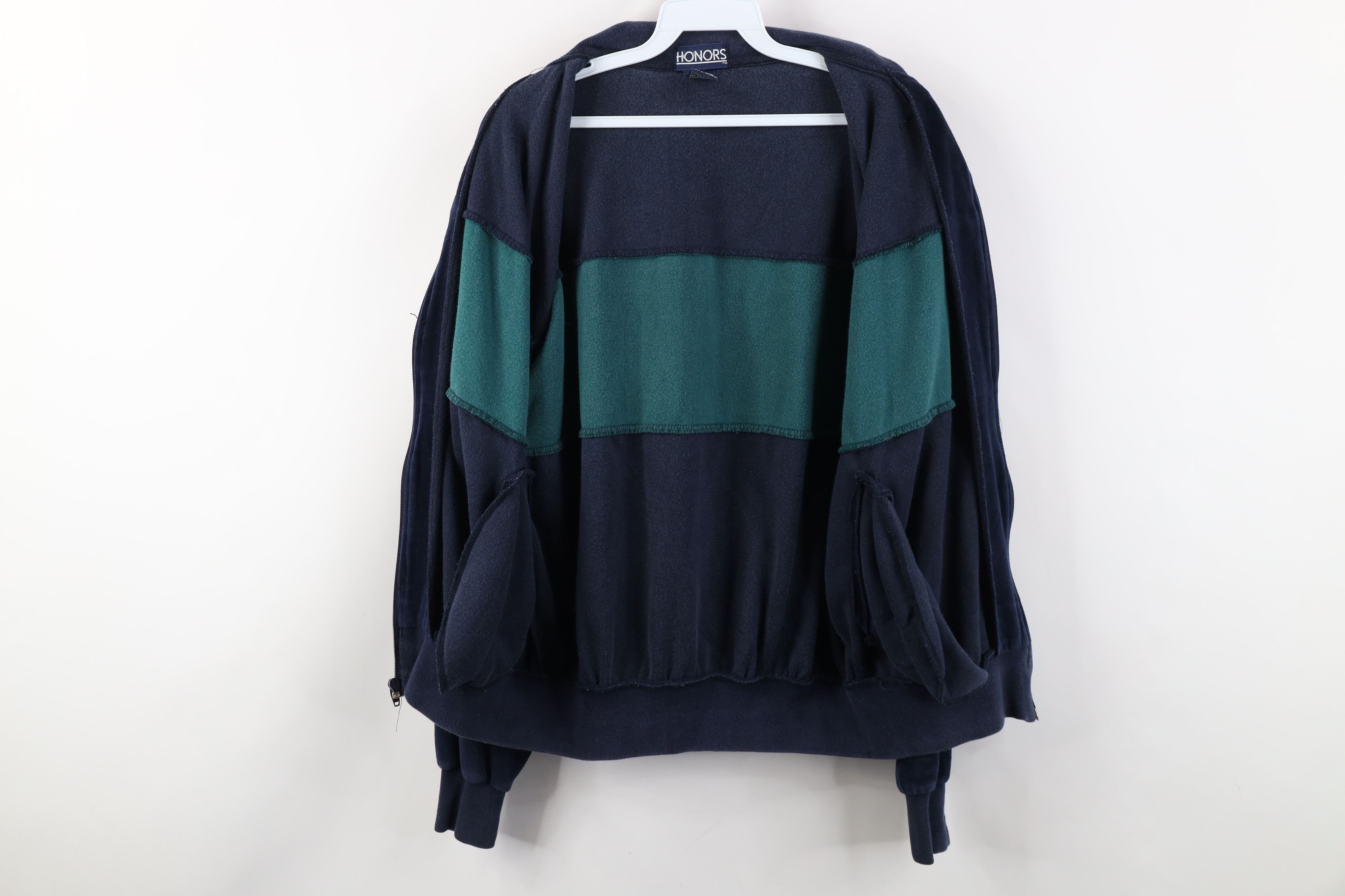 Vintage Vintage 90s Streetwear Block Velour Warm Up Track Jacket Size US M / EU 48-50 / 2 - 10 Thumbnail