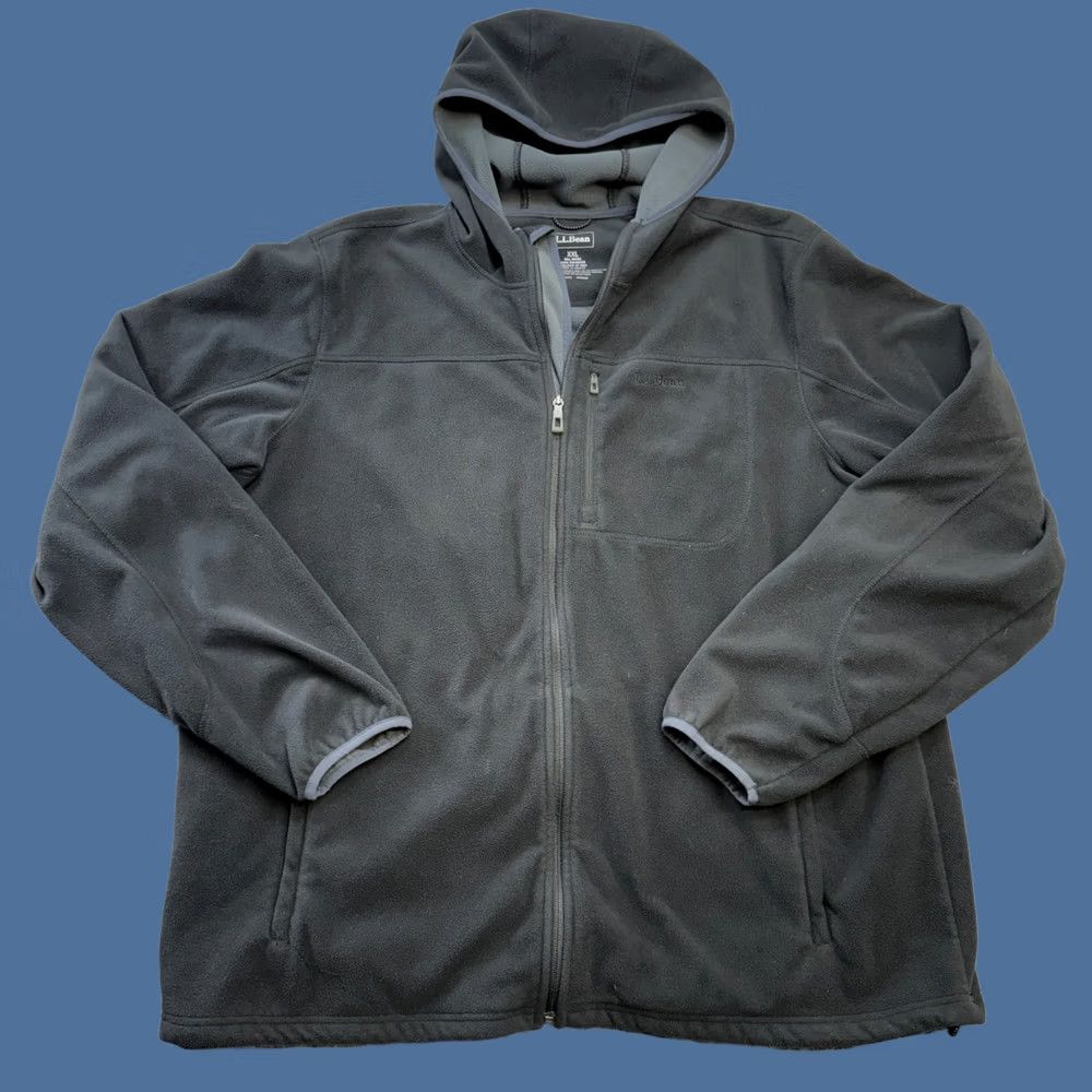 Vintage LL Bean Jacket Mens 2XLT Black Fleece Hooded Coat Full Zip Outdoors Casual Layer Jacket Size US XXL / EU 58 / 5 - 1 Thumbnail