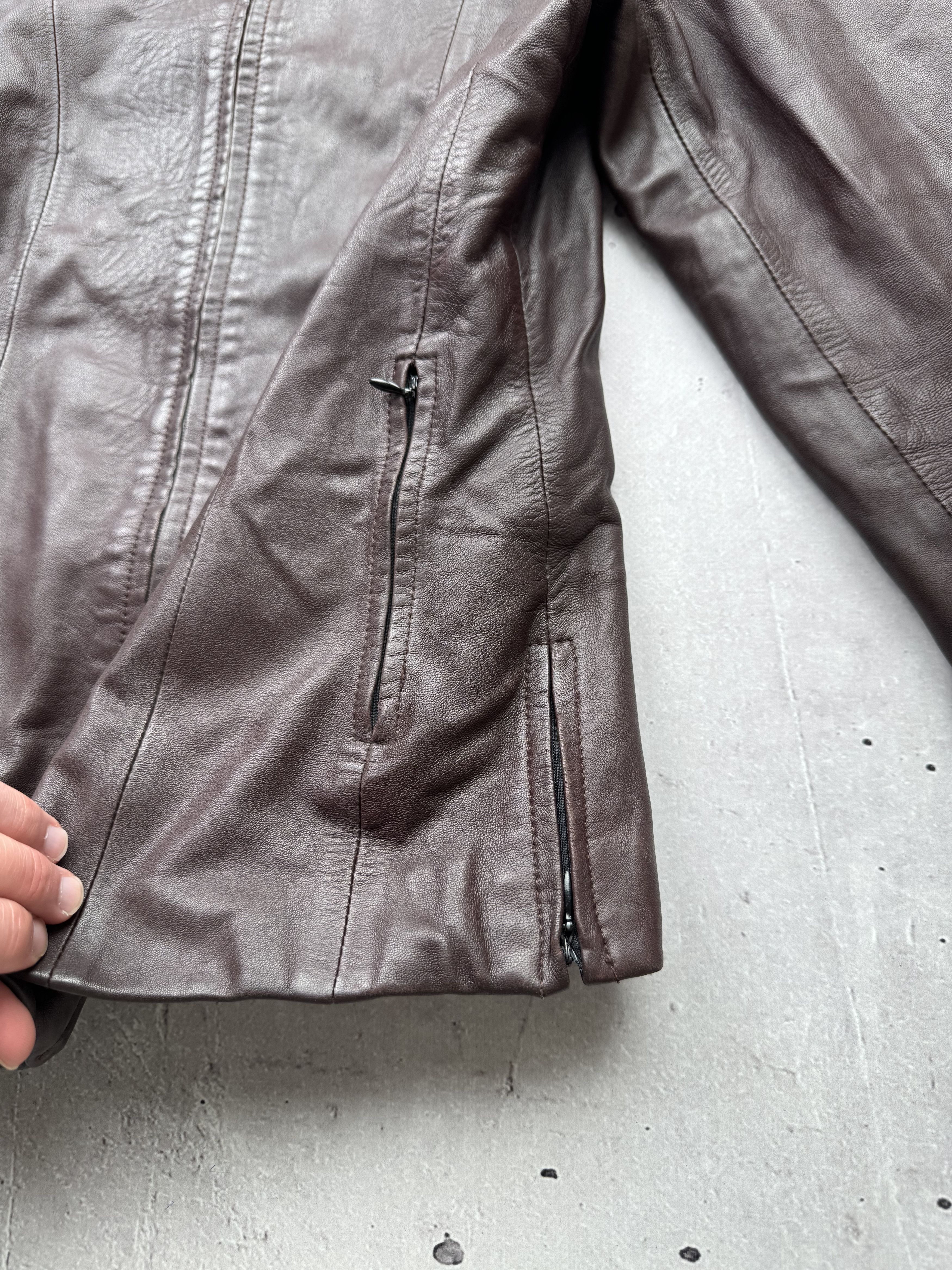 Genuine Leather Vintage Multi Zipped Leather Jacket Size M / US 6-8 / IT 42-44 - 6 Thumbnail