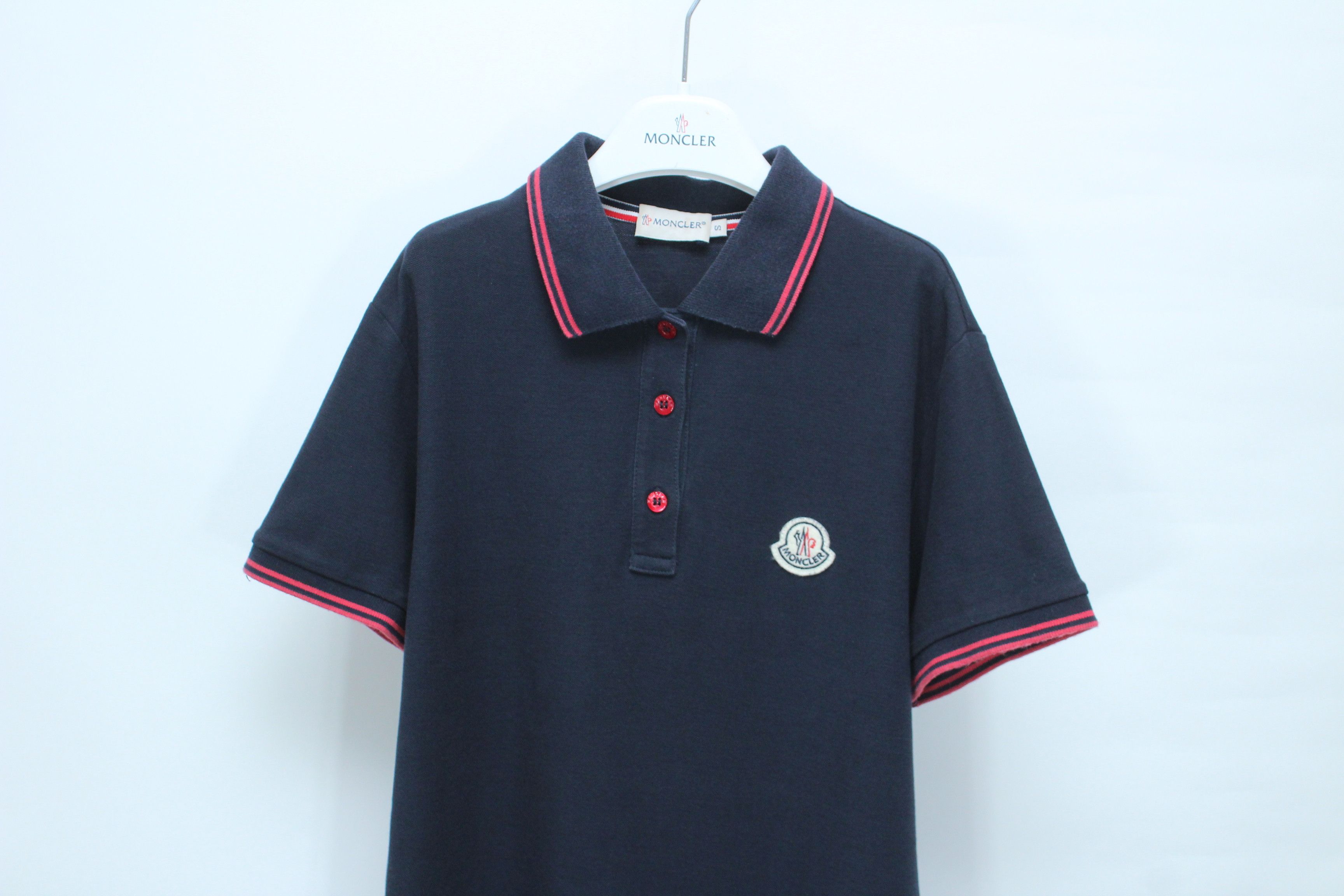 Moncler Moncler Maglia Polo Manica Corta Shirt Dress Navy S Size S / US 4 / IT 40 - 5 Thumbnail
