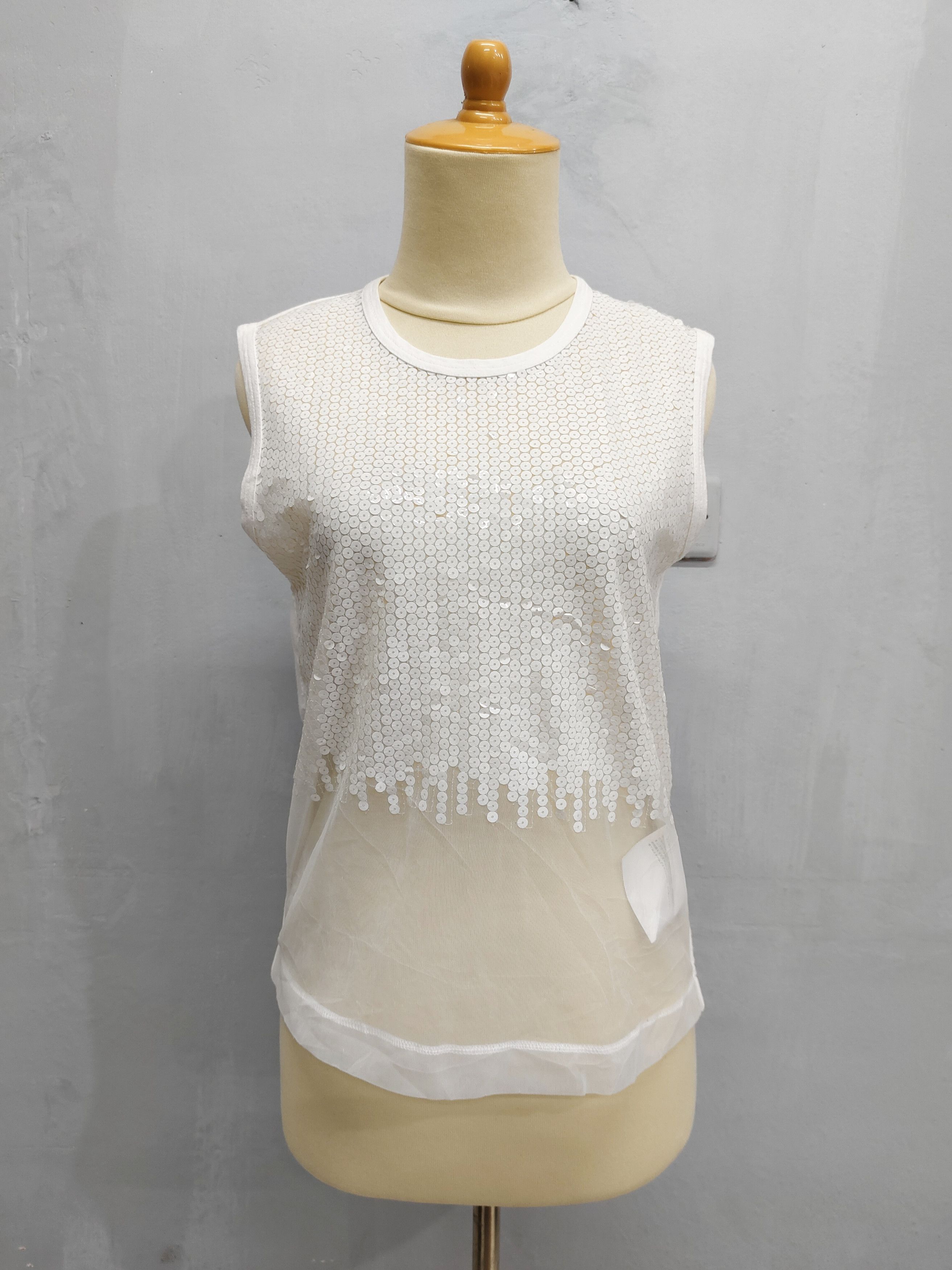 Tricot Comme des Garcons AD02 tricot CDG- Grunge Glam Sequin Sheer Mesh Top Size M / US 6-8 / IT 42-44 - 2 Thumbnail