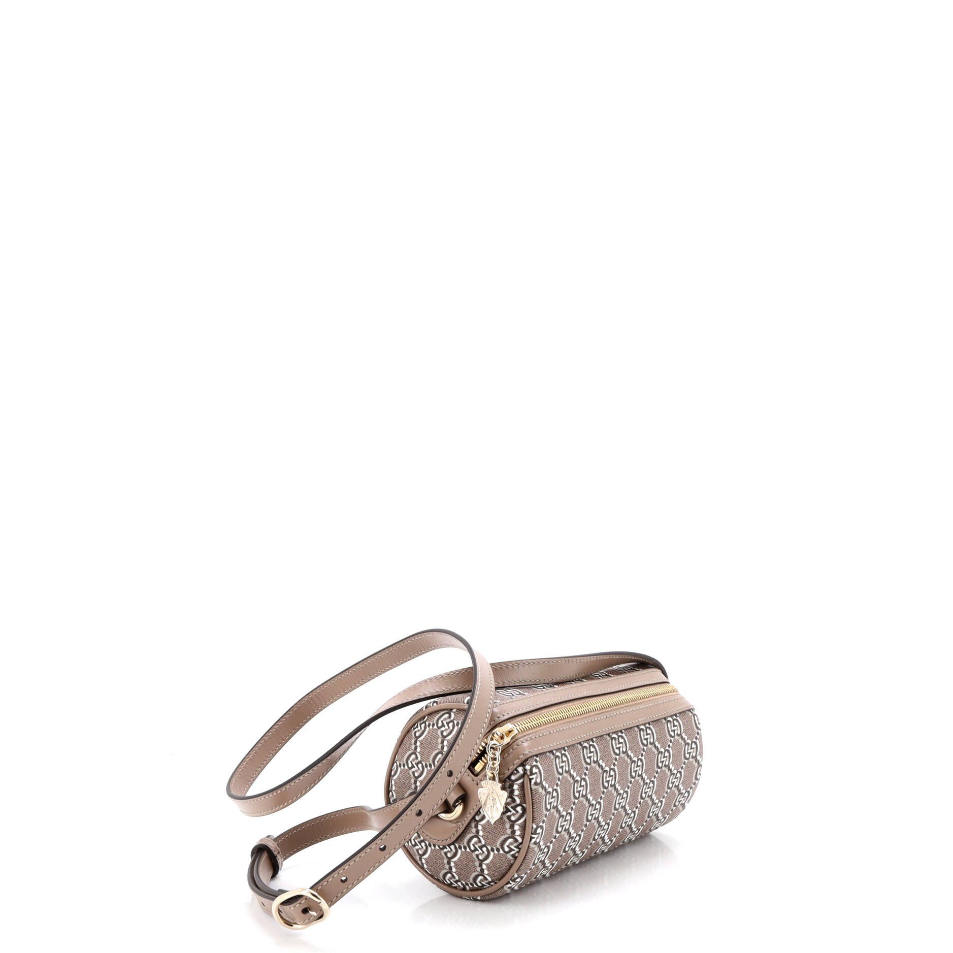 Cylindrical Shoulder Bag GG Shadow Coated Canvas Mini