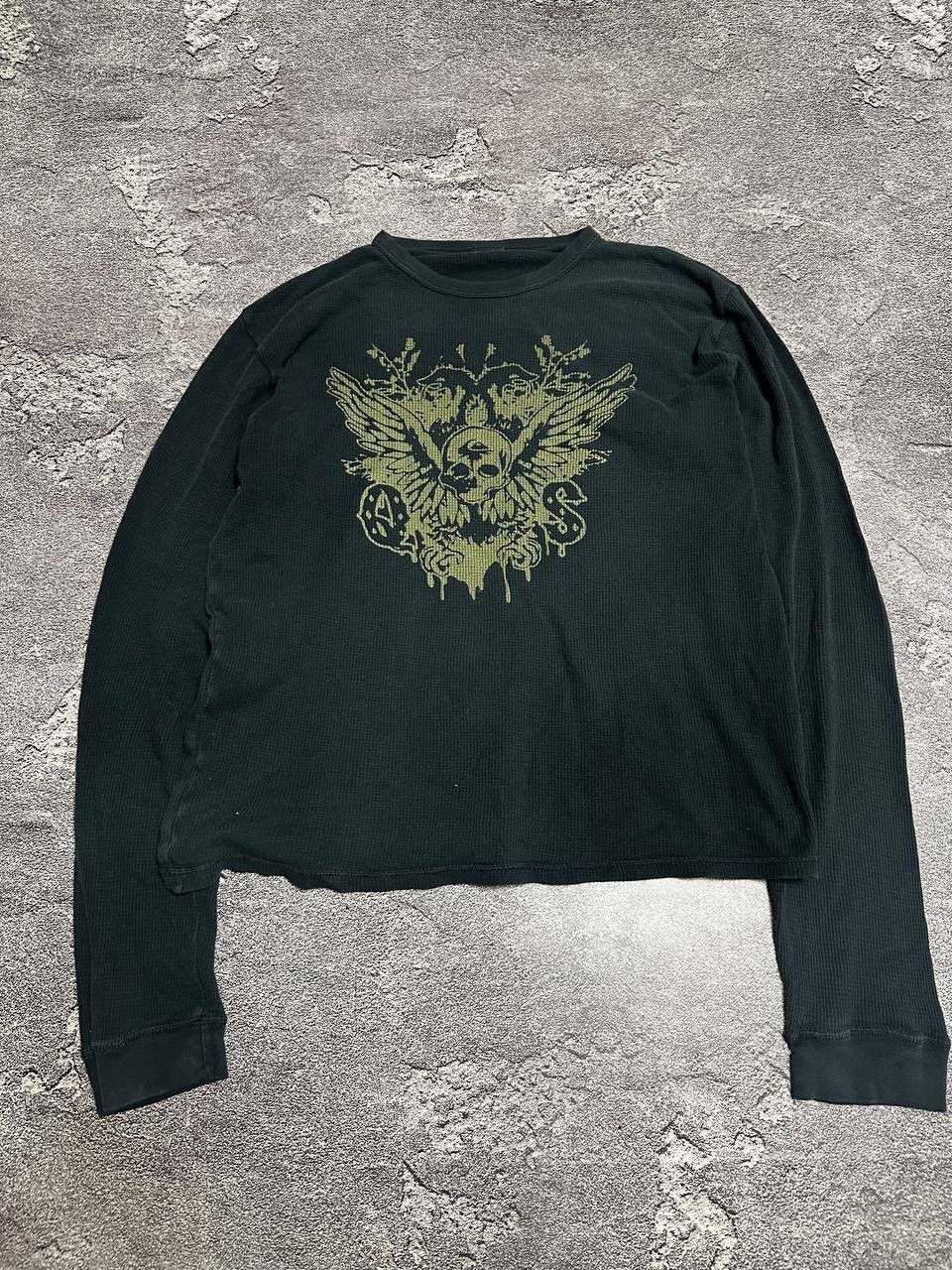 Affliction × Vintage Old Navy Skull Thermal Cyber Y2K Style Long Sleeve Size US M / EU 48-50 / 2 - 1 Thumbnail