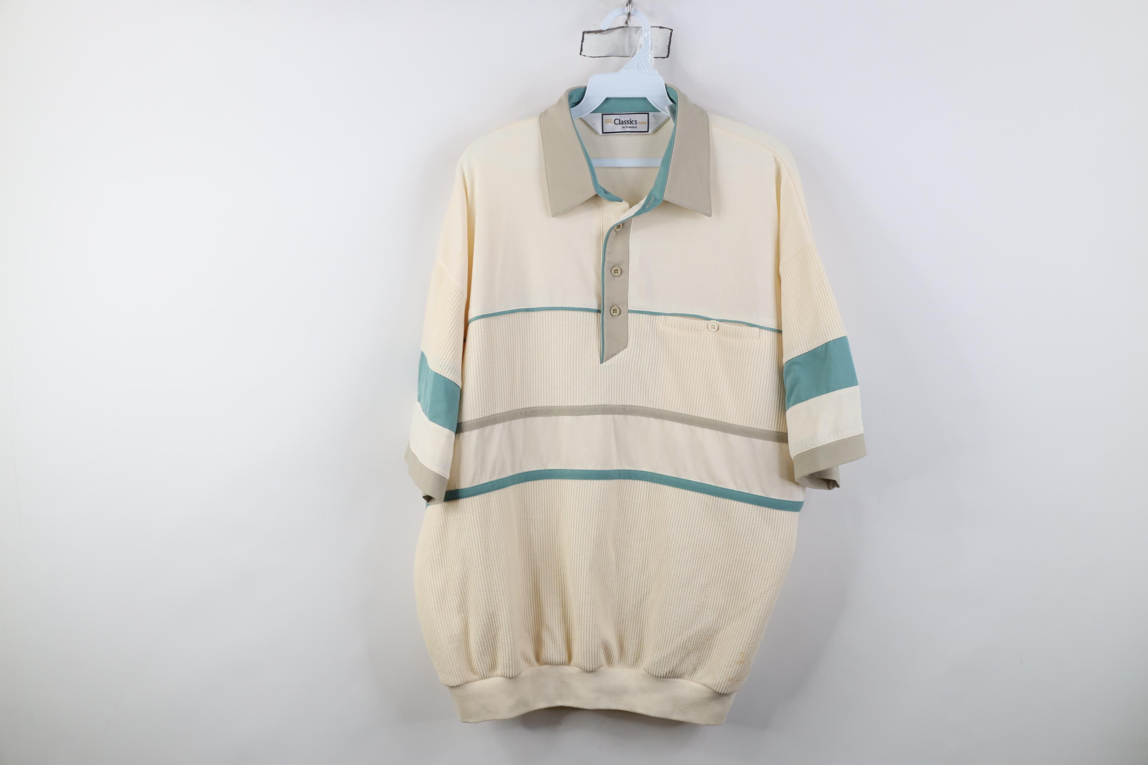 Vintage Vintage 90s Streetwear Block Ribbed Knit Pullover Polo Shirt Size US XL / EU 56 / 4 - 1 Thumbnail