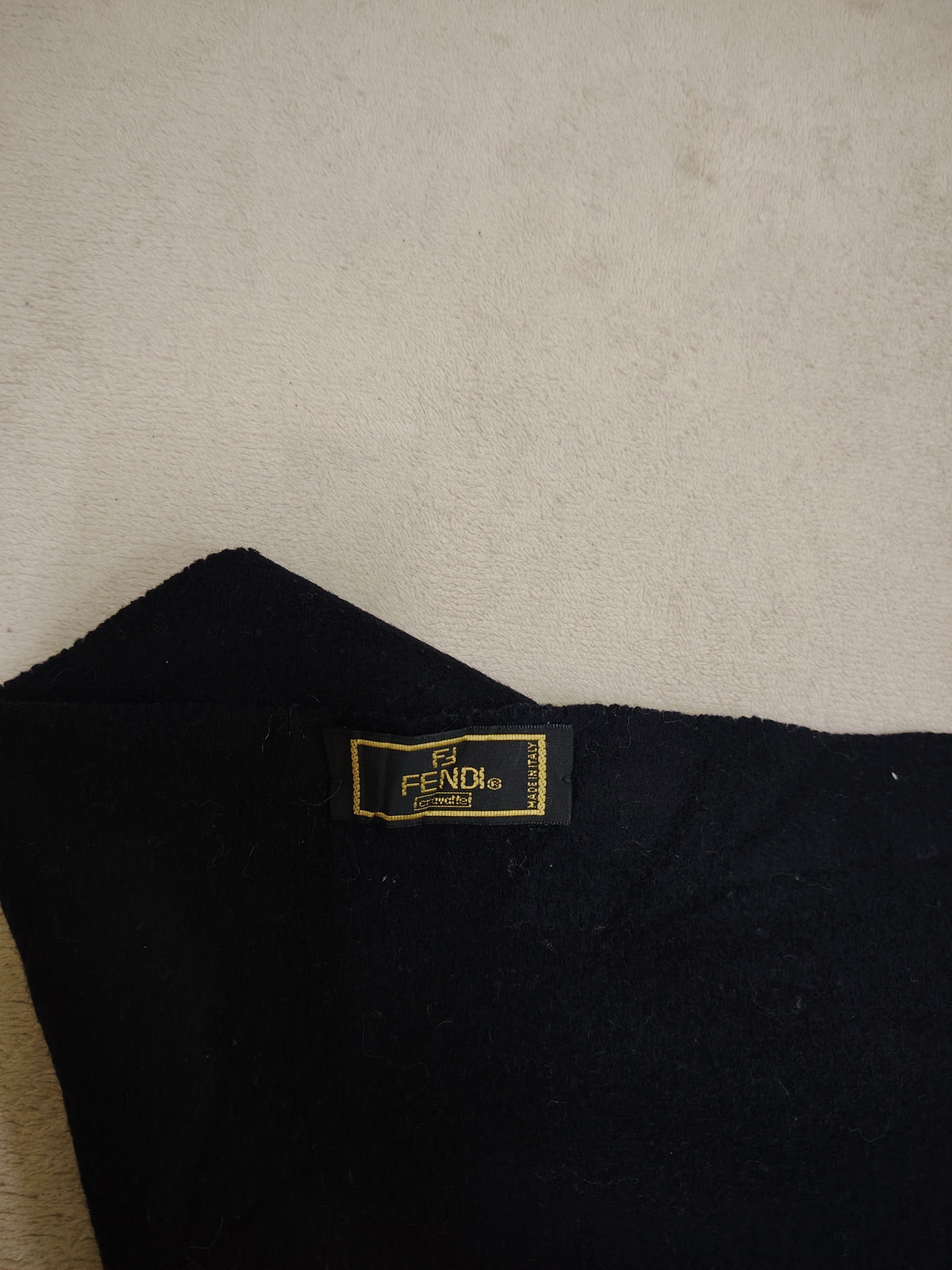 Fendi Fendi Muffler Scarf Wool Black Scarves Size ONE SIZE - 4 Thumbnail