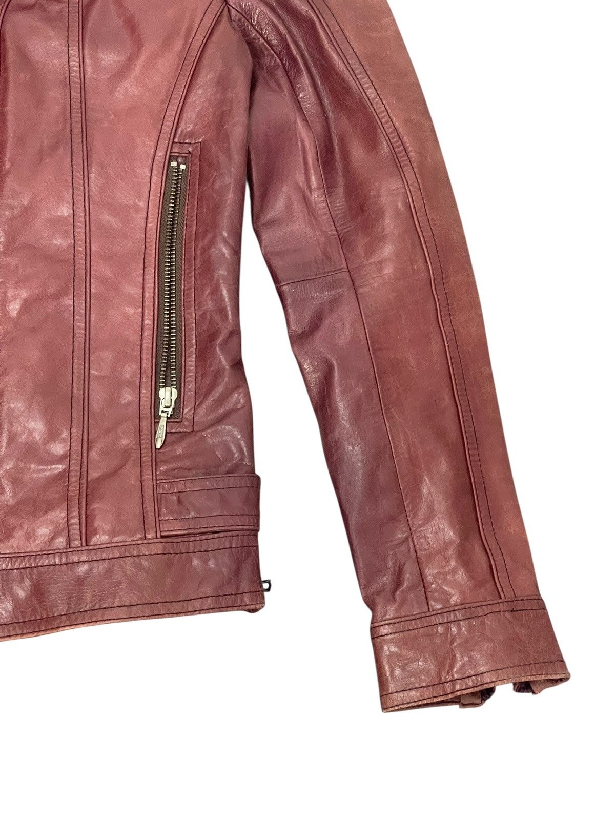 Tornado Mart Cow Hide Leather Jacket Tornado Mart Slim Dark Marroon 6🟩8 Size US M / EU 48-50 / 2 - 4 Thumbnail