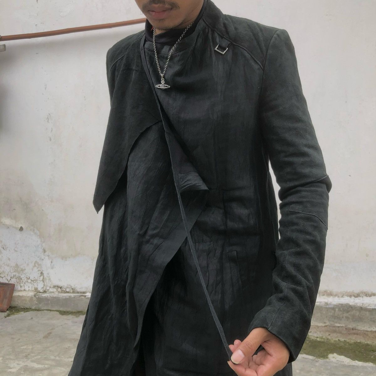 Helmut Lang × Vintage 1990s Helmut Lang Hybrid Belt Coat Vampire Jacket Size US S / EU 44-46 / 1 - 2 Thumbnail