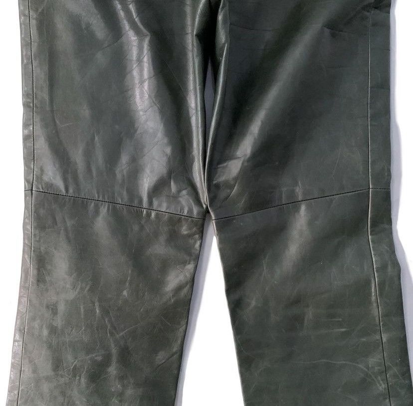 Costume National Costume National Homme Moss Green Leather Pants Size US 31 - 5 Thumbnail